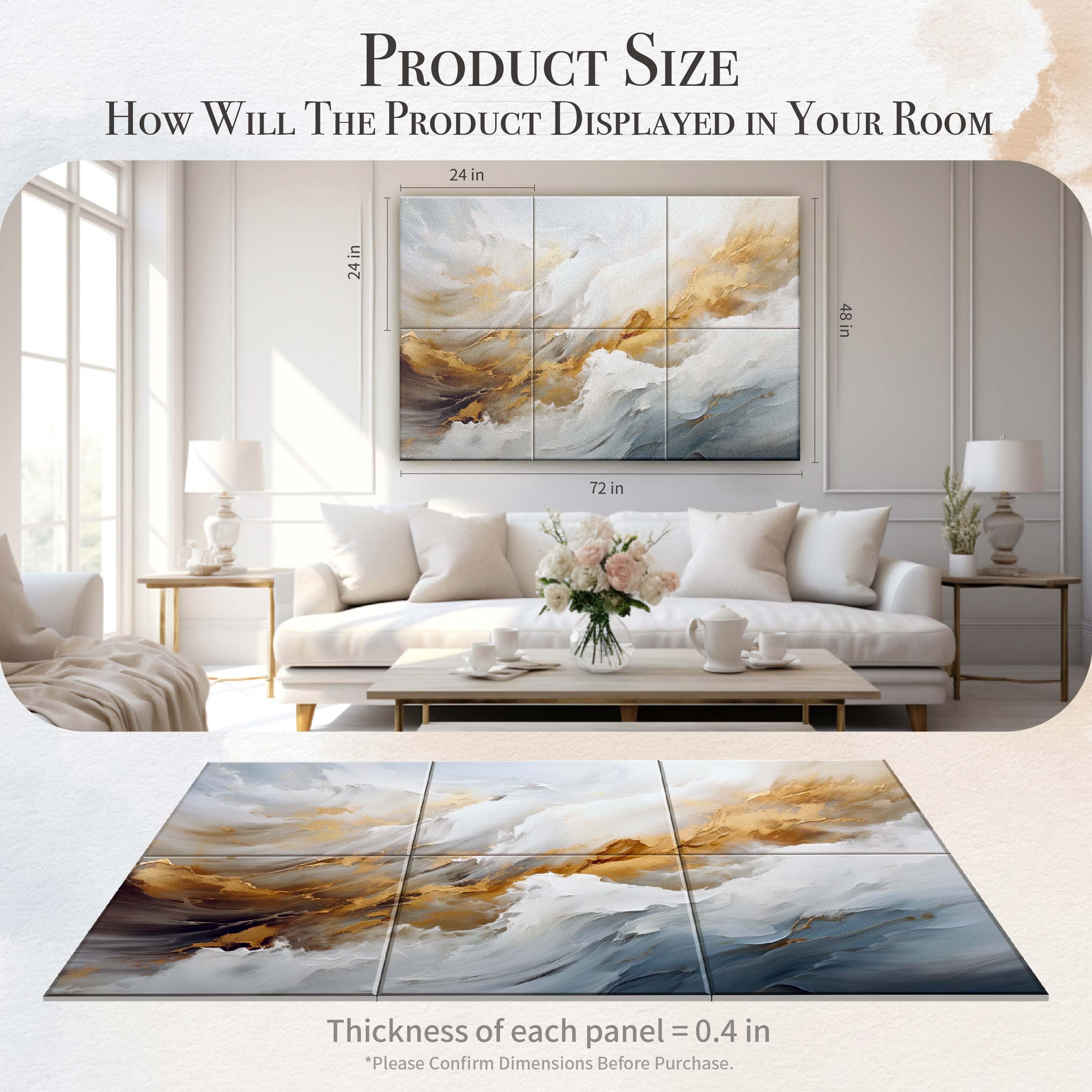 Soon Global Acoustical Wall Panels, 72 X 48 Inches Art Acoustic Panels, Decorative Acoustic Panels, Acoustic Wall Panels, Sound