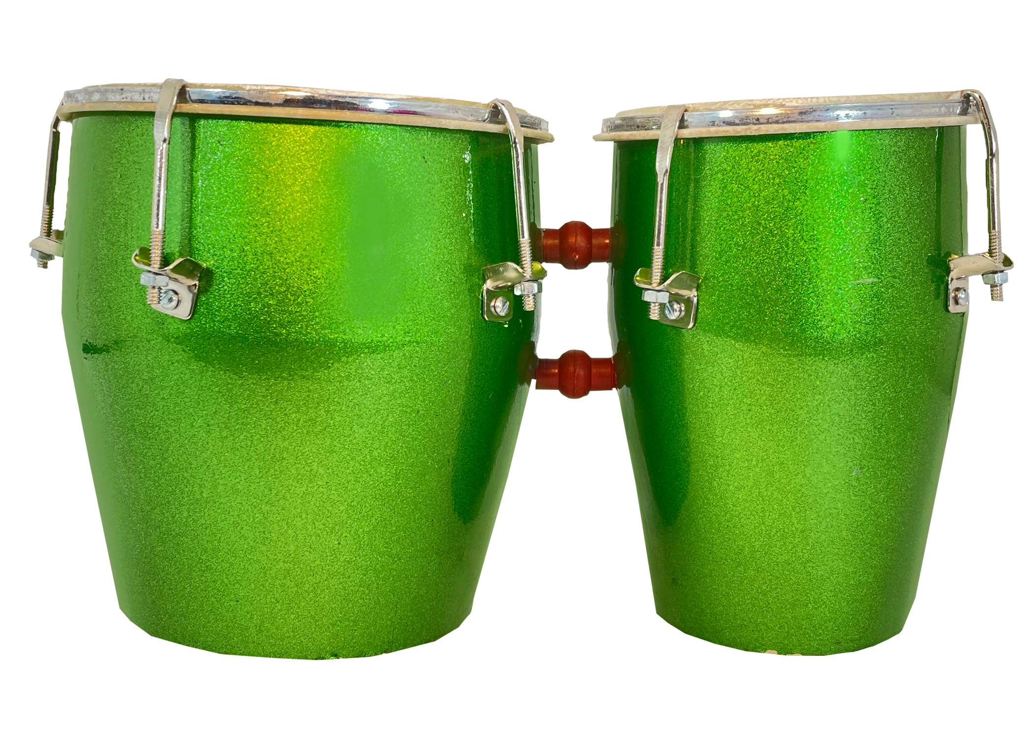 Gt Manufacturers Bongo| Metallic Colour Finesh Bongo Drum|Musical Instrument (Green)