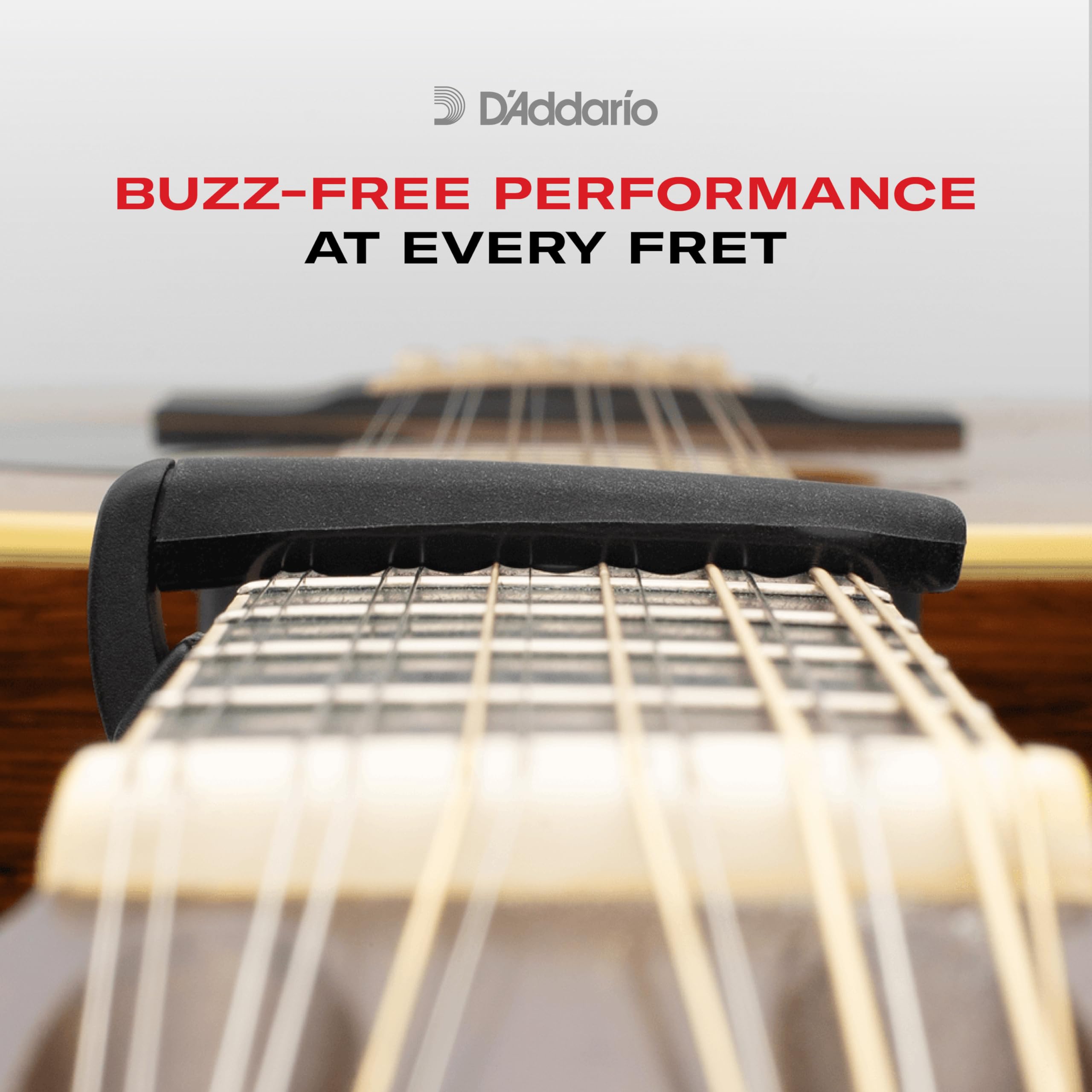 D'Addario Guitar Capo - Pro Plus Capo - Ideal for Acoustic, Electric, Classical, & 12-String Guitars - Black