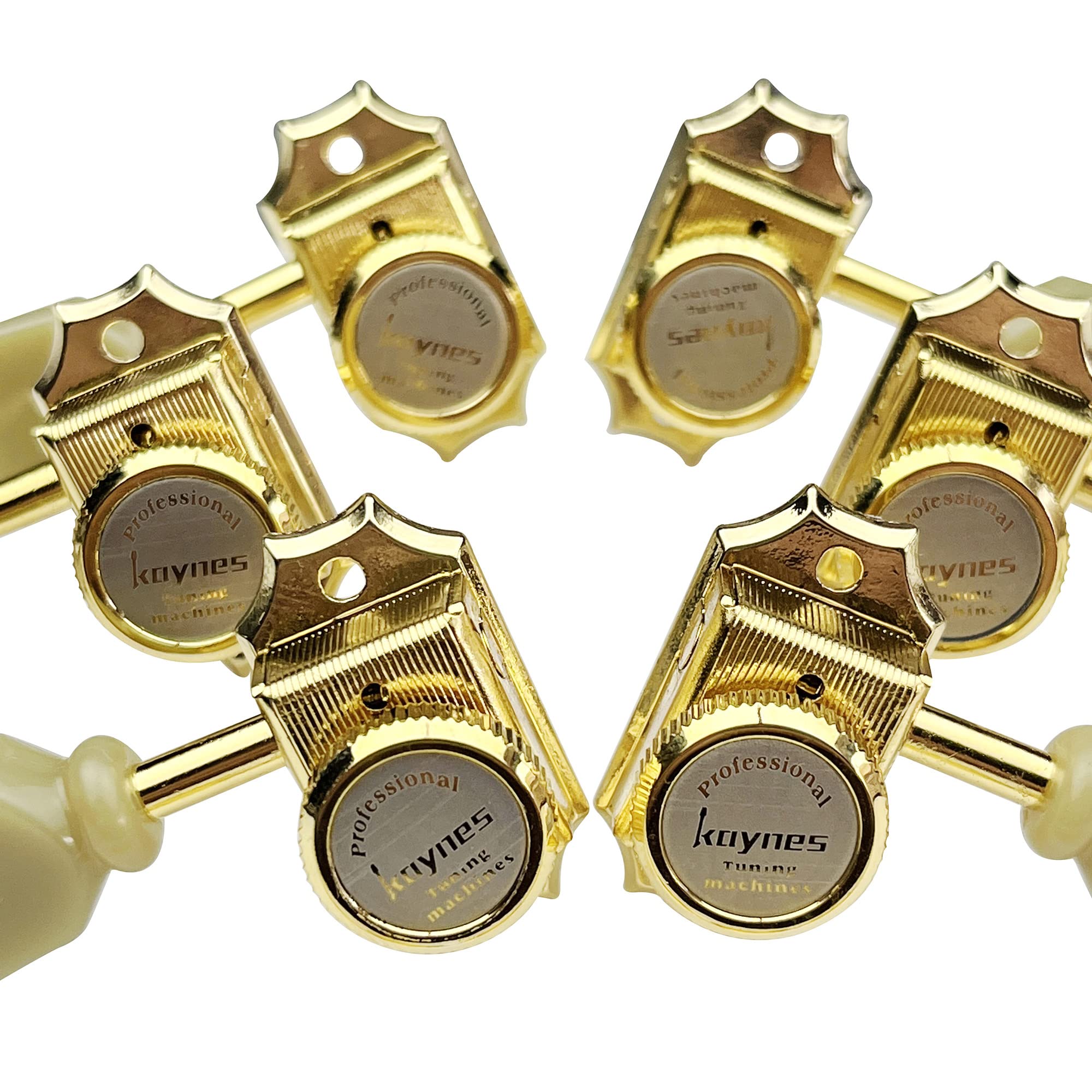 Kaynes 3x3 Guitar Lock String Tuning Pegs - Gold Vintage Deluxe Style Locking Tuners Keys Machine Heads Tuners for Les Paul LP S
