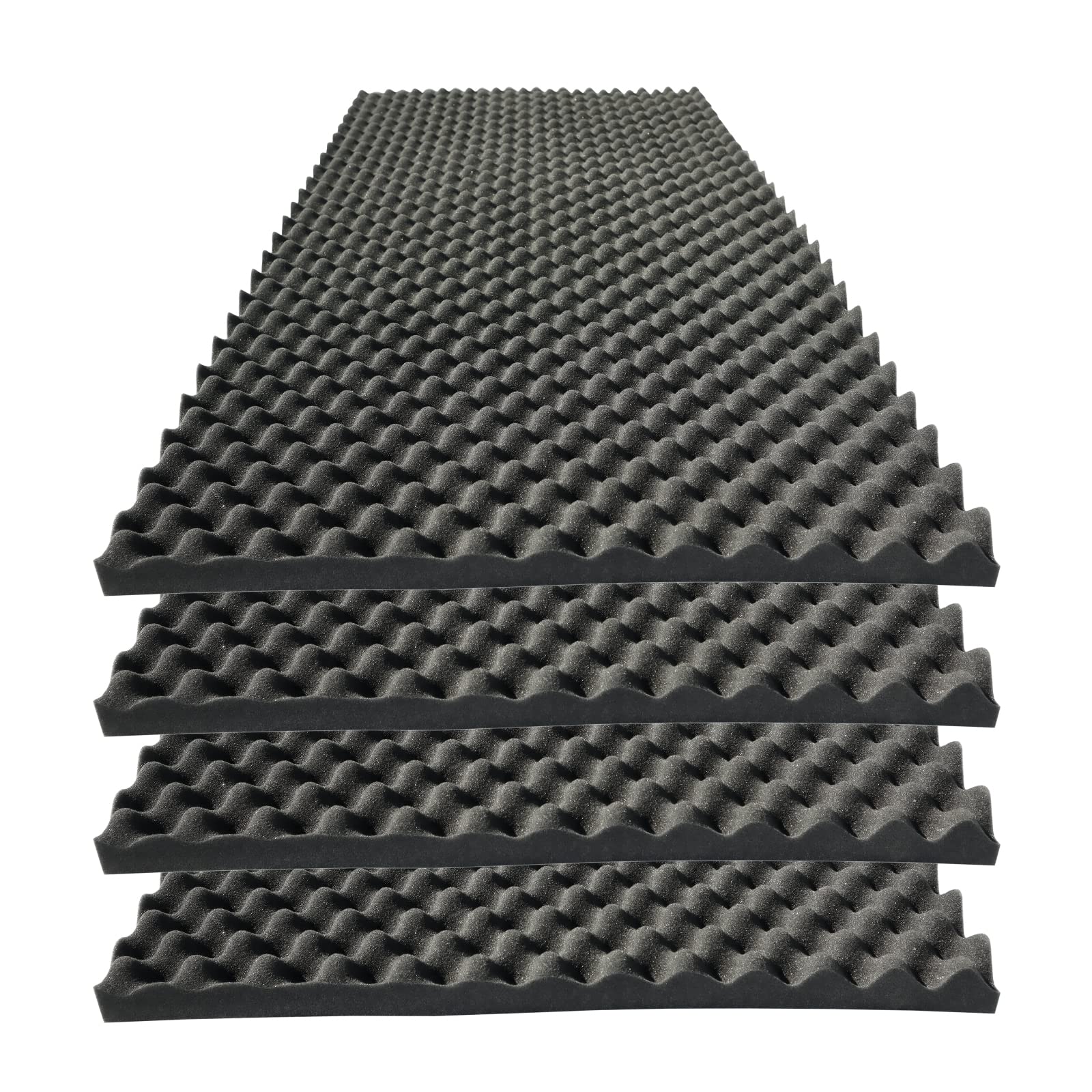 Ktoesheo 4 Pcs Acoustic Panels,48''X24''X2'' Egg Crate Foam Soundproof Foam Wall Panels,High Density Fireproof Noise Cancelling