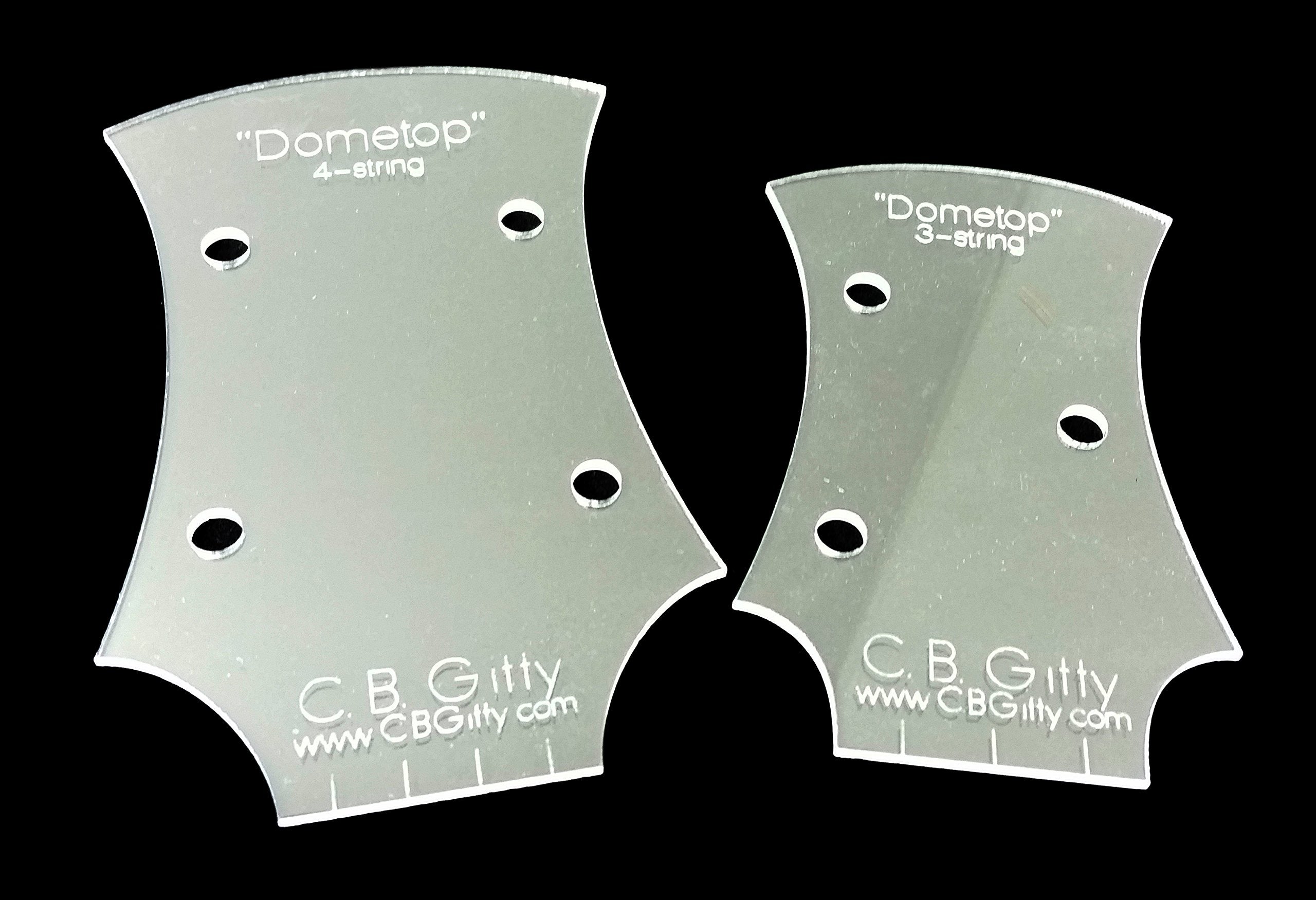 16pc. Cigar Box Guitar Headstock Shape Templates - 2 sizes each of 8 different custom designs