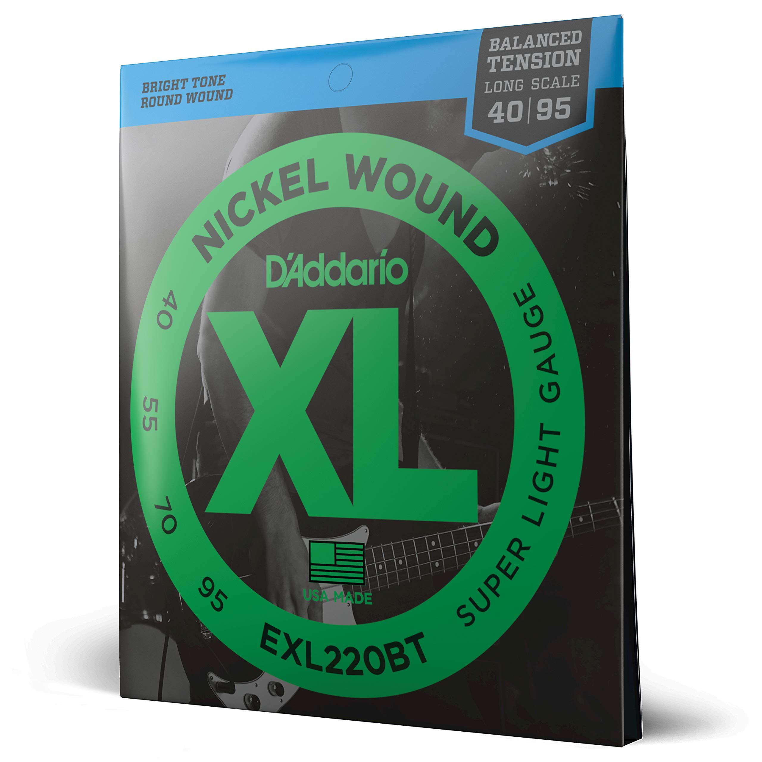 D 'Addario Exl220Bt 45-65 Gauge Nickel Wound Bass Guitar Strings, Balanced Tension Super Light