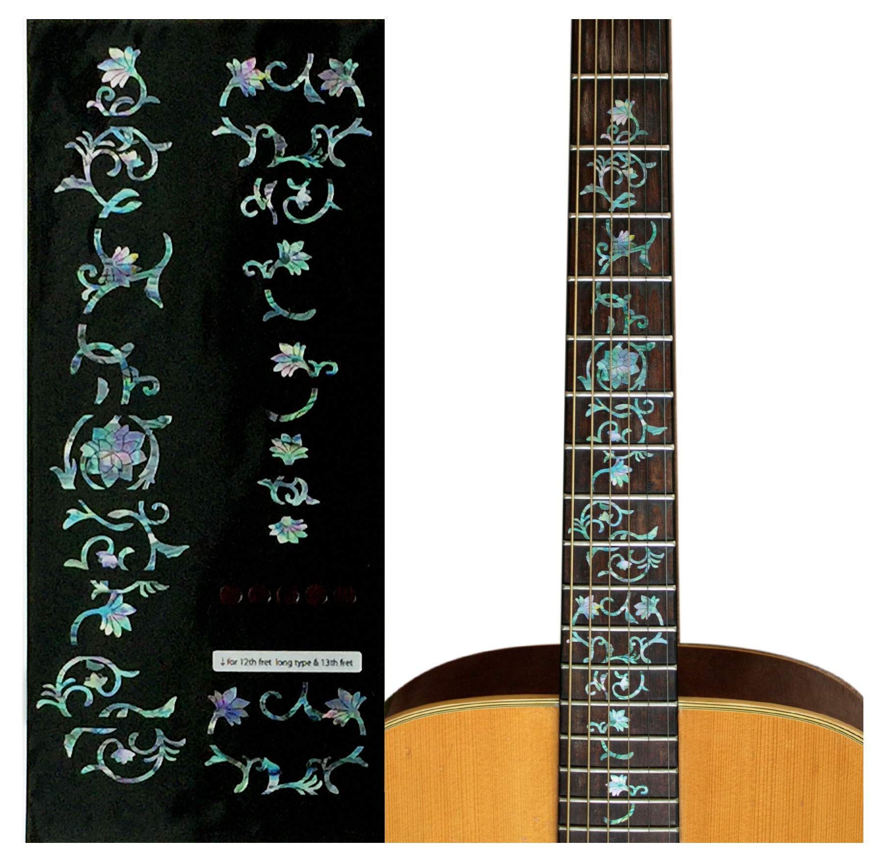 Jockomo Oriental Flower Avalon Mix Guitar Inlay Sticker