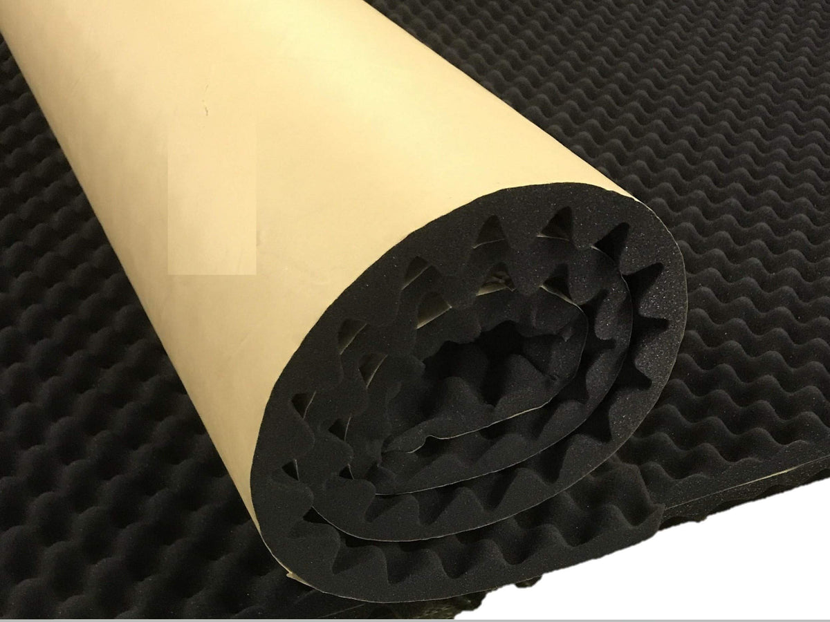 Bookishbunny Self Adhesive High Density Acoustic Foam Egg Crate Panel Studio Foam Wall Panel 39'' X 78'' (1.5'' Black)