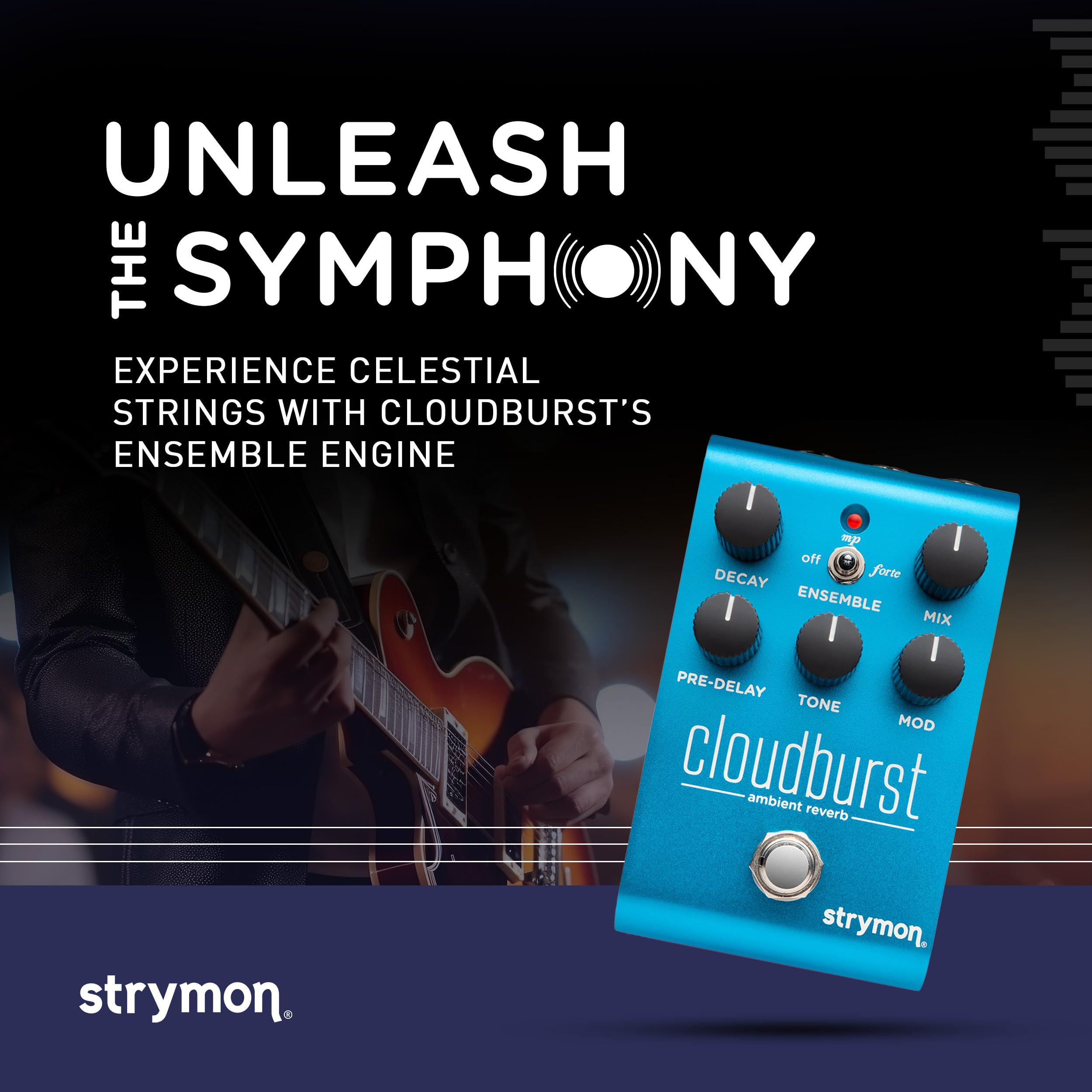 Strymon Cloudburst Ambient Reverb Guitar Pedal with Ensemble Engine, for Electric and Acoustic Guitar, Synths, Vocals and Keyboa