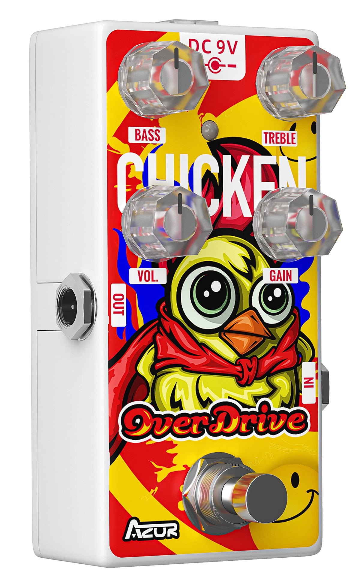 Azor Overdrive Guitar Pedal, Chicken Mini Overdrive Analog Effect Pedal For Electric Guitar, Pedalboard True Bypass Ap505