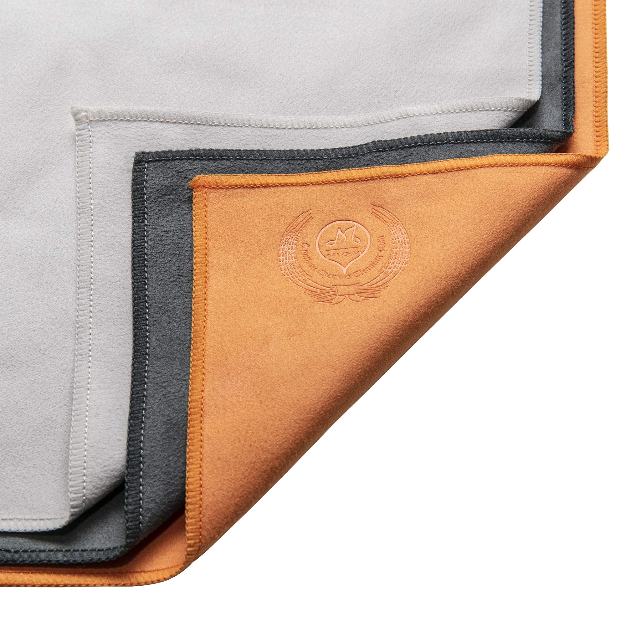 MI&VI Synthetic Chamois Microfiber Instrument Cleaning & Polishing Cloth for Violin, Viola, Cello, Bass, Guitar 12x12in(Pack of