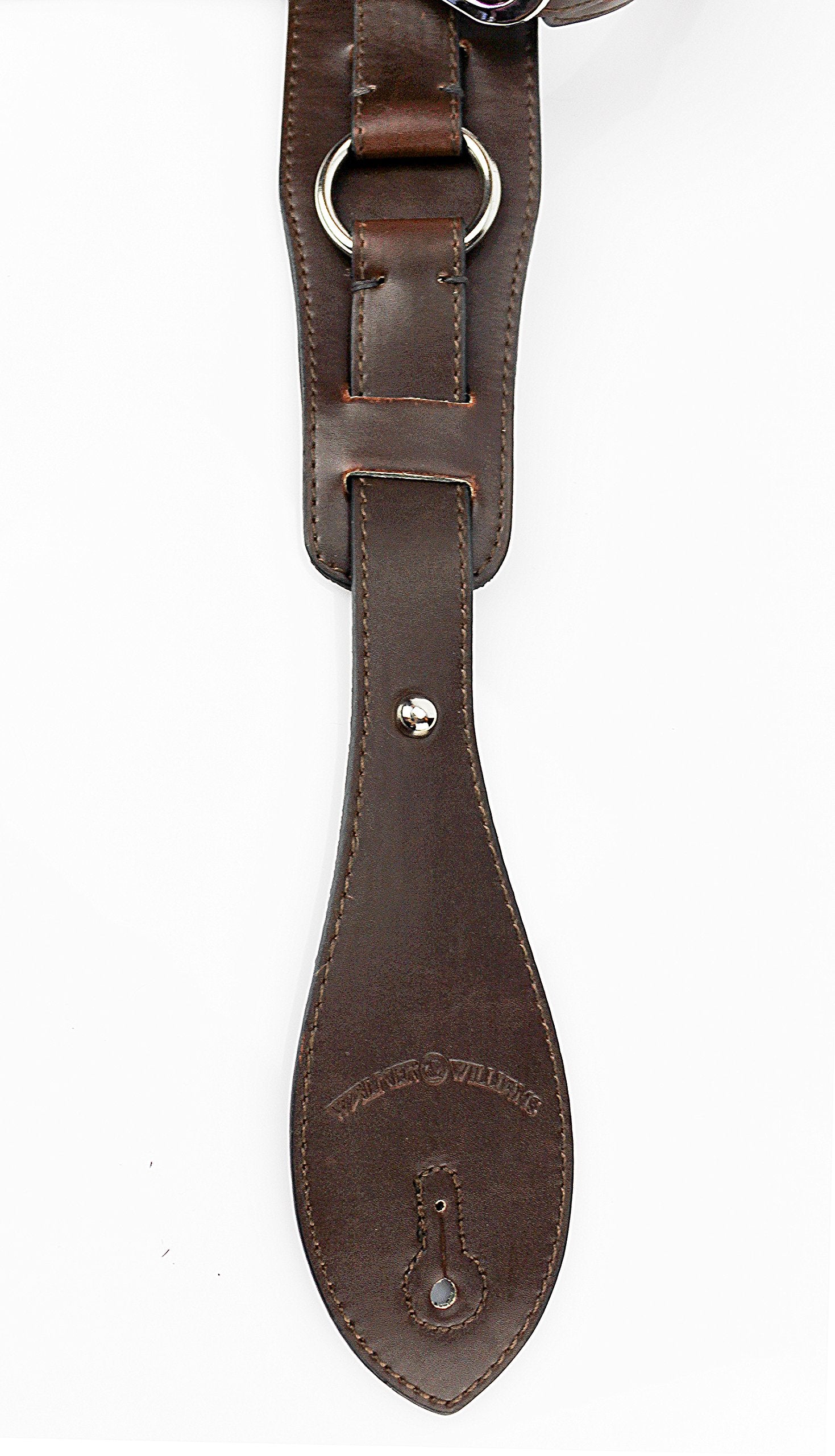 Walker & Williams G-813 Cognac Brown Harness Ring Strap with Padded Glove Leather Back