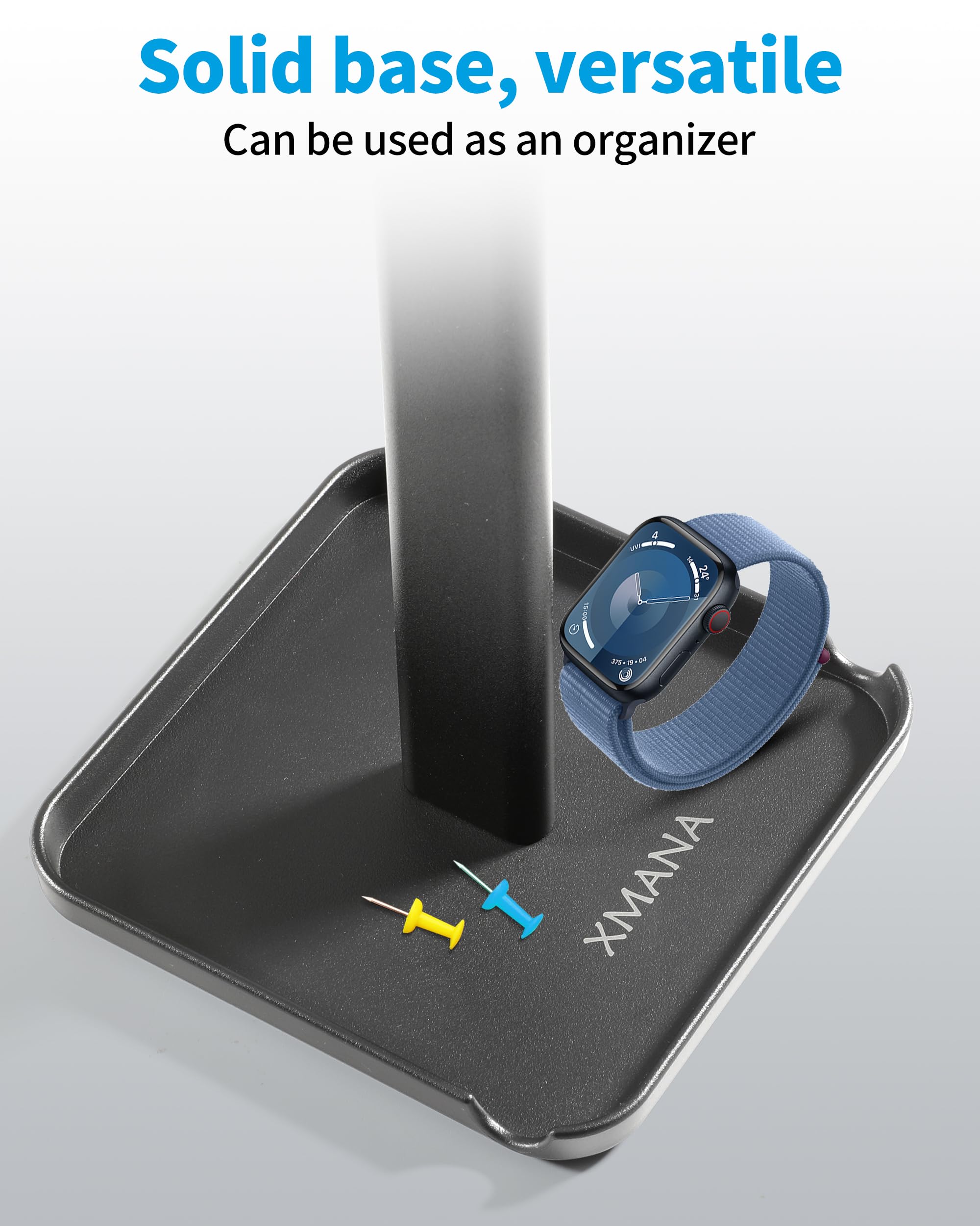 XMANA 2-in-1 Aluminum Headphone Stand & Phone Holder Rack - Sleek, Sturdy & Ergonomic Design Gaming Headset Stand for Desk Organ