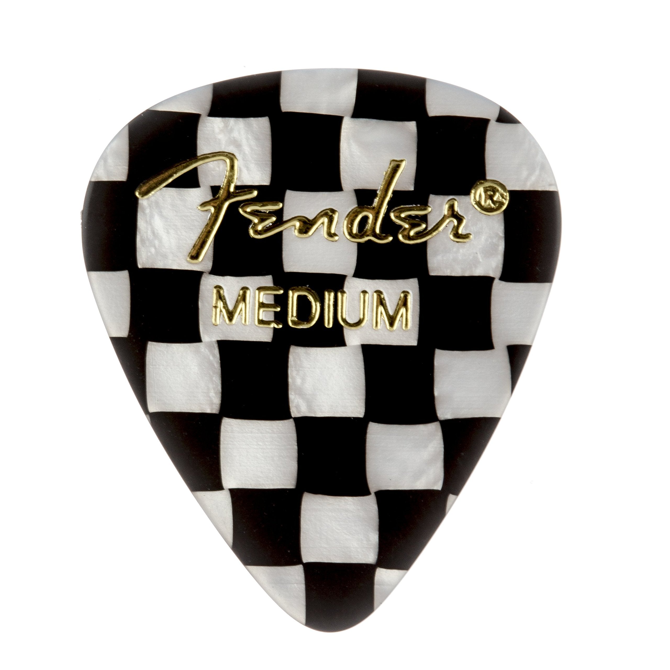 Fender Graphic Guitar Picks 351 Shape, Checker, Medium, 12-Pack