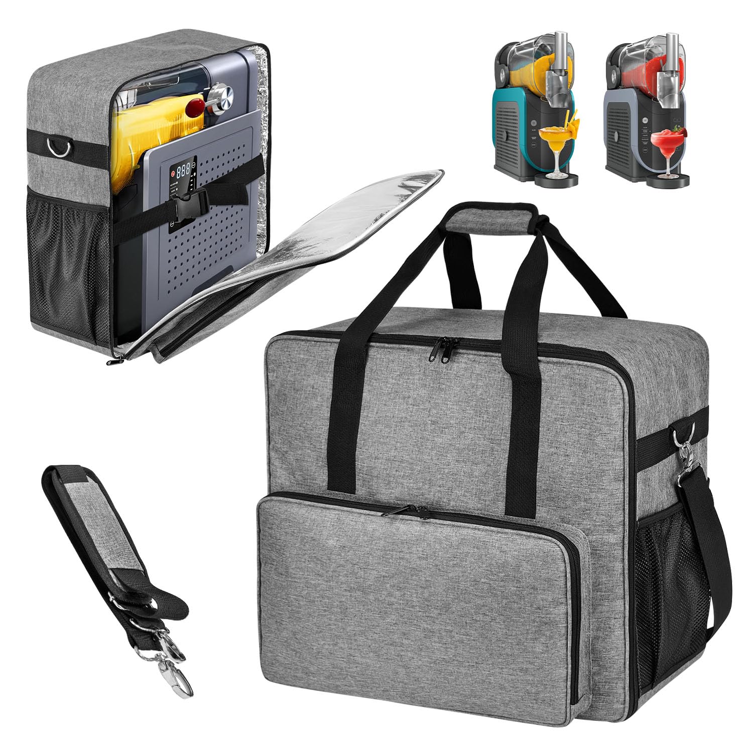 BOHEMIABY 2025Thermal Slushie Machine Carrying Bag, Large Portable Slushie Carrying Case for Ninjaa Fs301 & Fs300, Large Opening