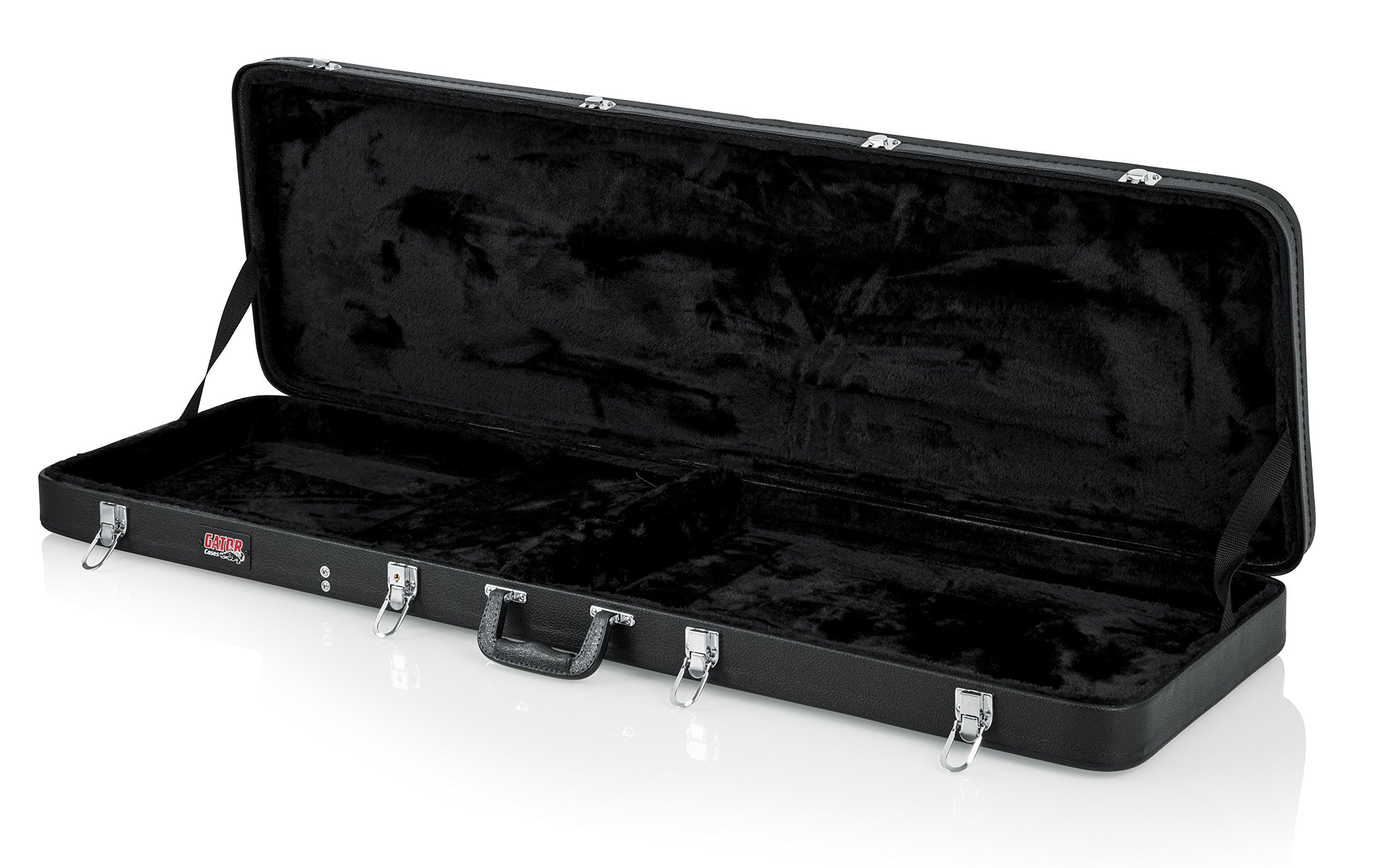Gator Cases Hard-Shell Wood Case for Electric Bass Guitars; Fits Fender Precision/Jazz Bass, & More (GWE-BASS),Black