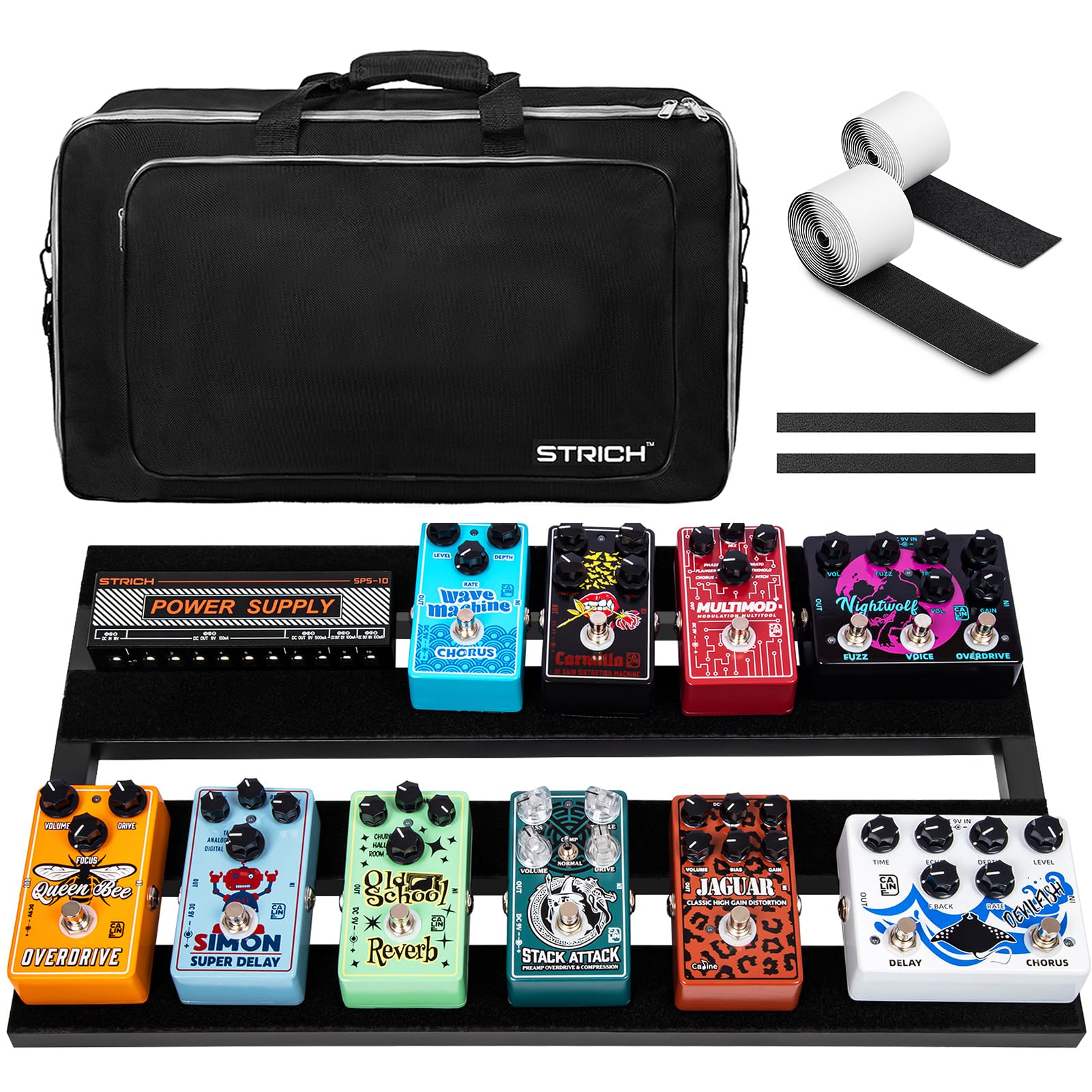 Strich Guitar Pedal Board Aluminum Alloy 2.65Lb Lightweight Effect Pedalboard 22'' X 12.5'' With Carry Bag, Standard 22 (Angled)