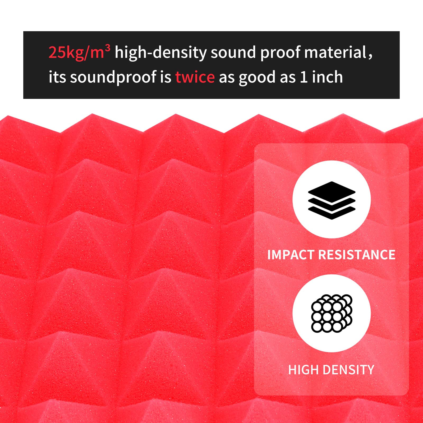 Musfunny Sound Proof Foam Panels - 12 Pcs 2 '' x 12 '' x 12 '' Acoustic Panels Noise Sound Absorbing Wall Panel for Studio Recor