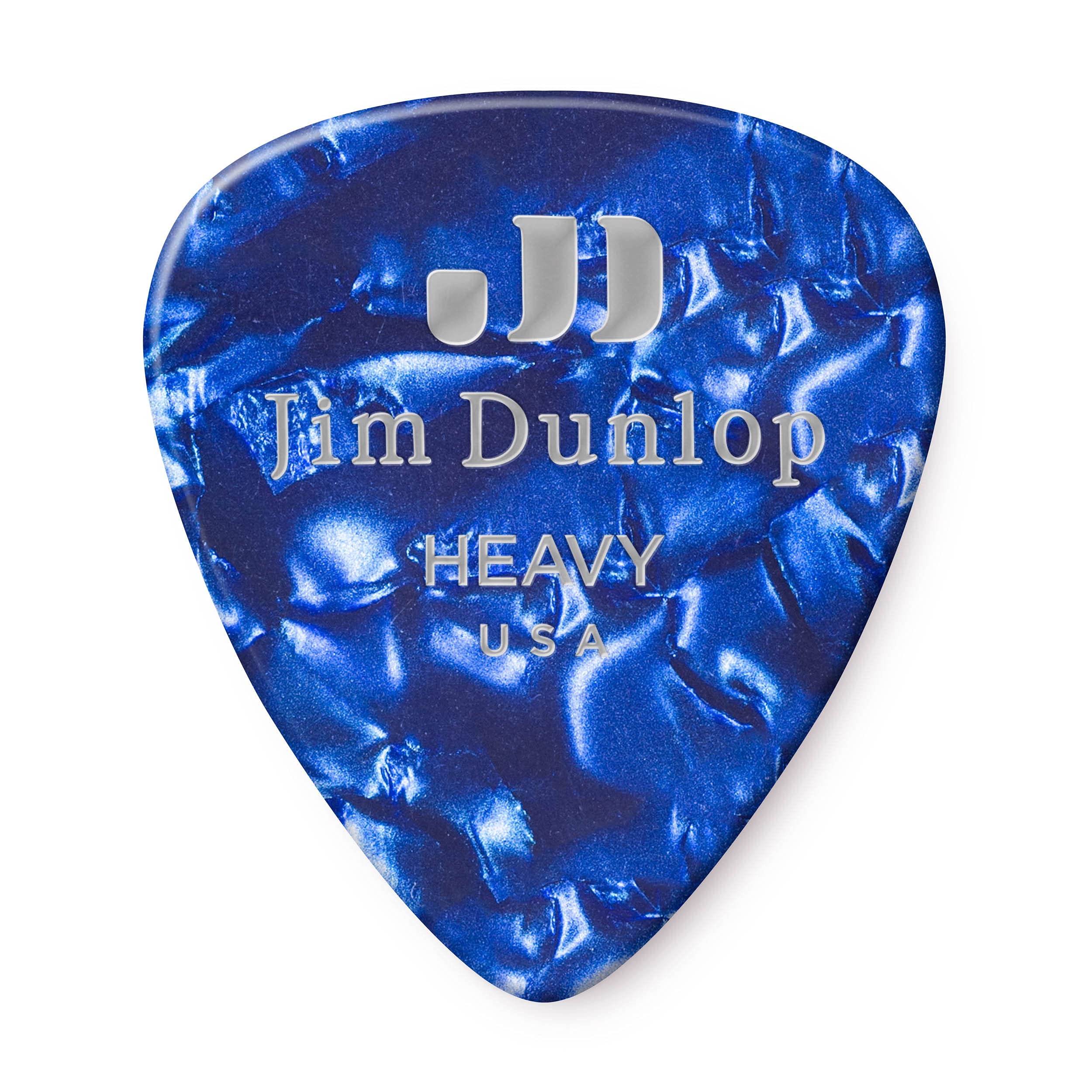 JIM DUNLOP 483R10HV Genuine Celluloid, Blue Pearloid, Heavy, 72/Bag