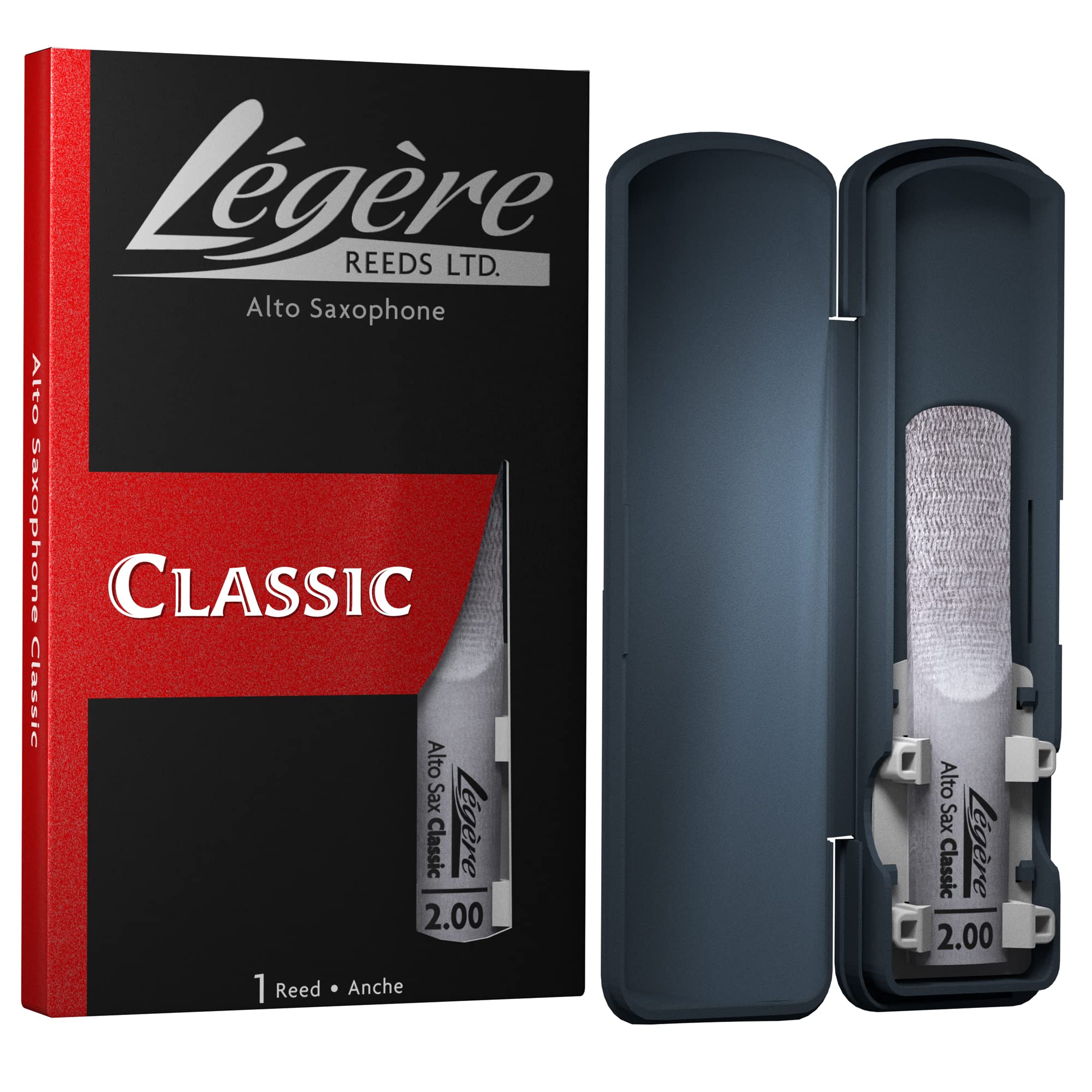 L  gre Reeds - Alto Saxophone Reed, Classic, Strength 2.00 (AS2.00) - Easy-playing, Durable, Synthetic Student Saxophone Reed