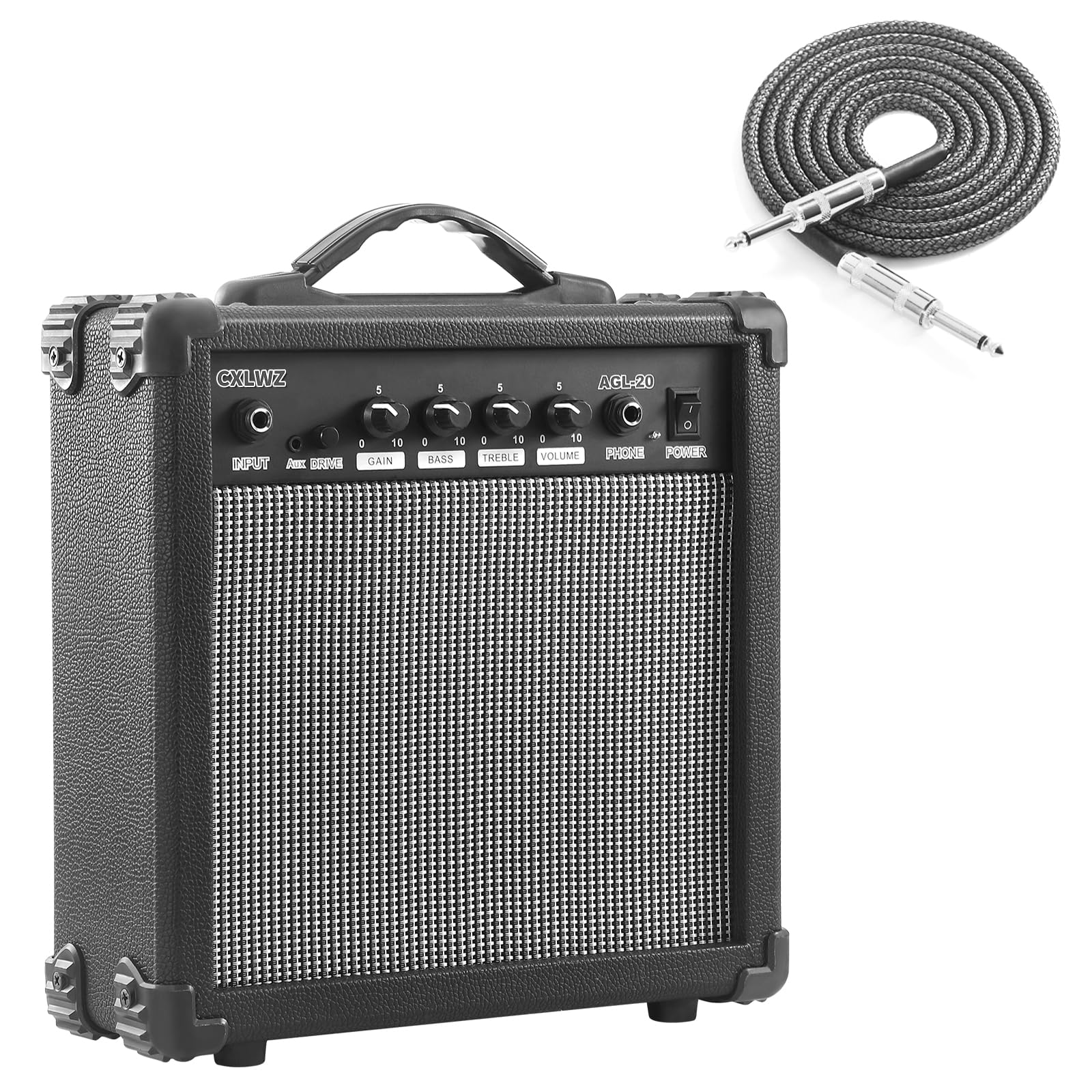 Cxlwz Electric Guitar Amp 20 Watt Amplifier Portable Amp With Headphone Input Gain Powe Including Professional Noise Reduction C