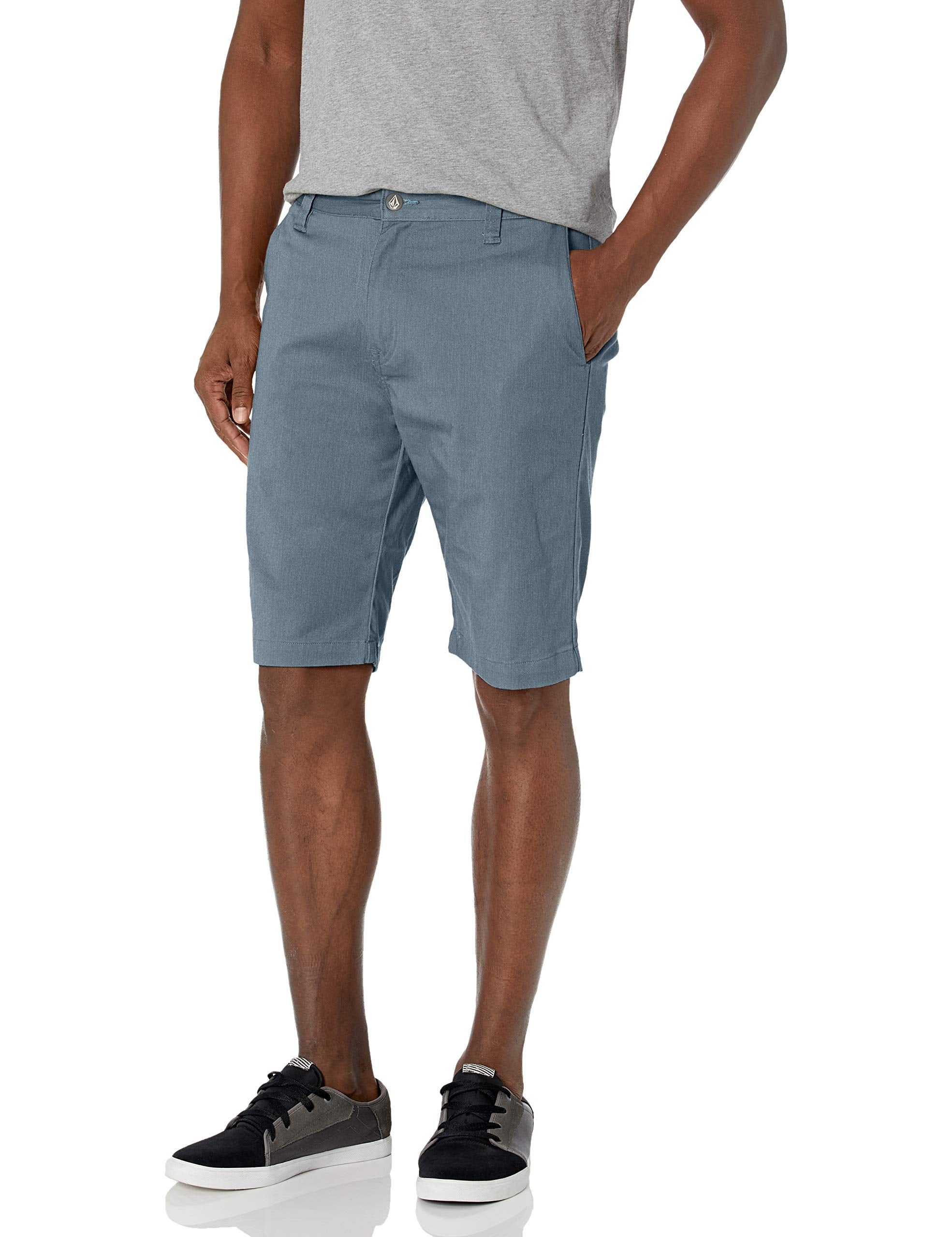 Volcom Mens Vmonty Stretch Chino Shorts, Heather Blue, 38 Us