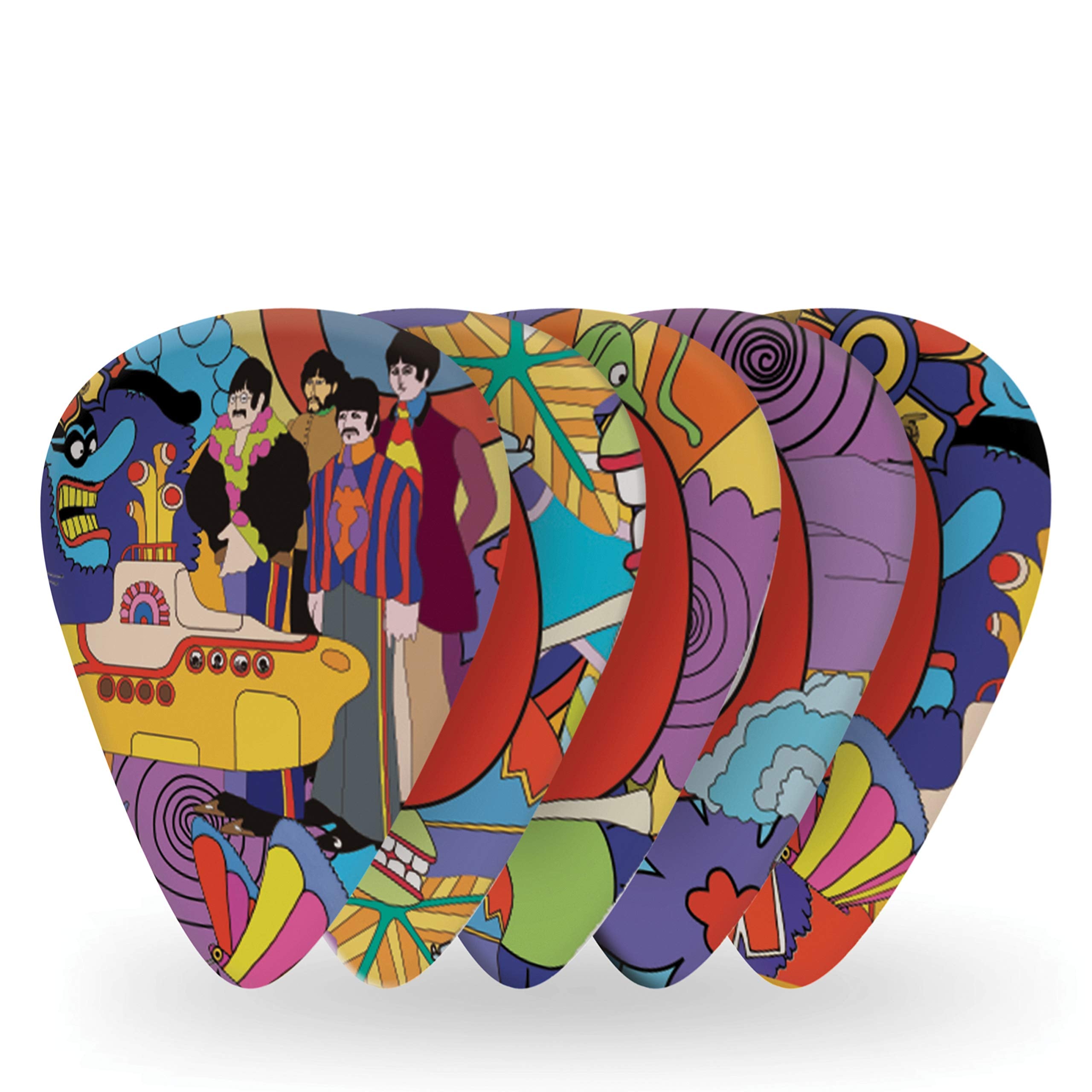 Daddario Accessories Beatles Guitar Picks - The Beatles Collectable Guitar Picks - Yellow Submarine, 10 Pack, Hard