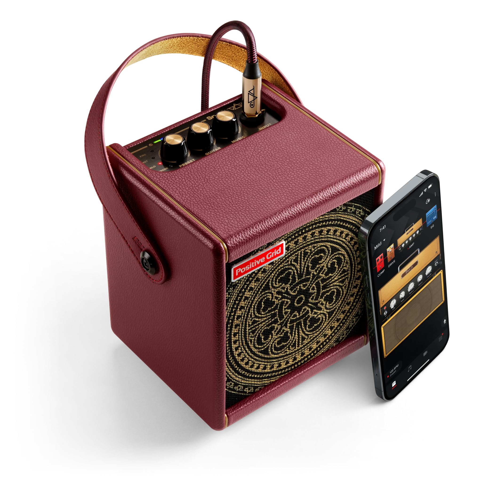 Positive Grid Spark Mini Vai Special Edition 10-Watt Portable Smart Guitar Amp and Bluetooth Speaker - Designed by Steve Vai