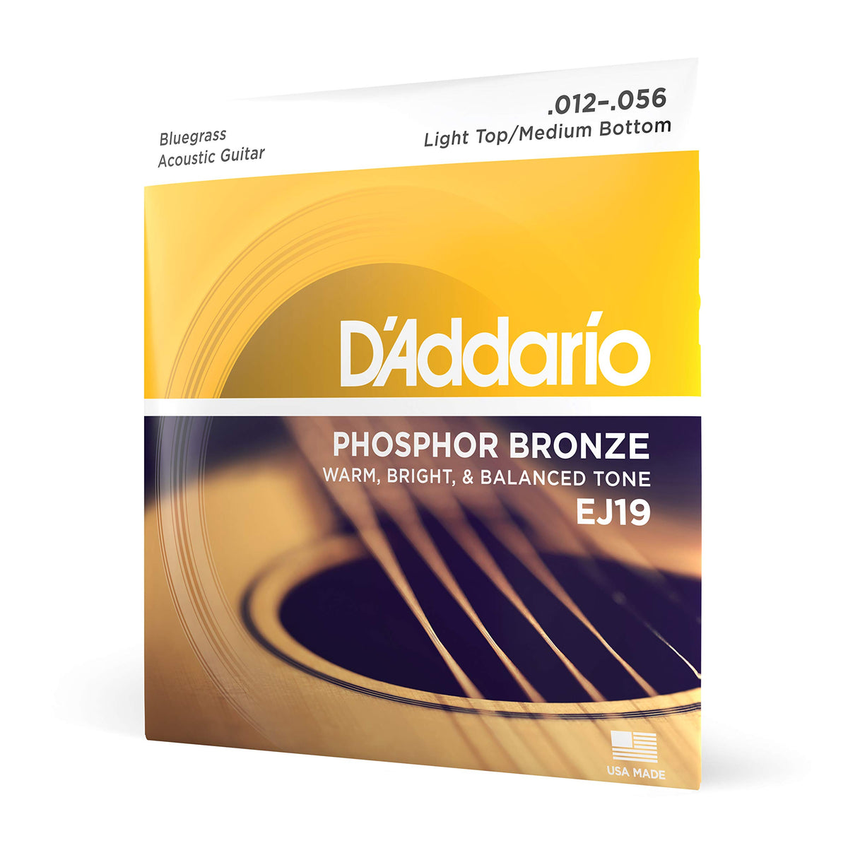 Daddario Guitar Strings - Phosphor Bronze Acoustic Guitar Strings - Ej19 - Rich, Full Tonal Spectrum - For 6 String Guitars - 12