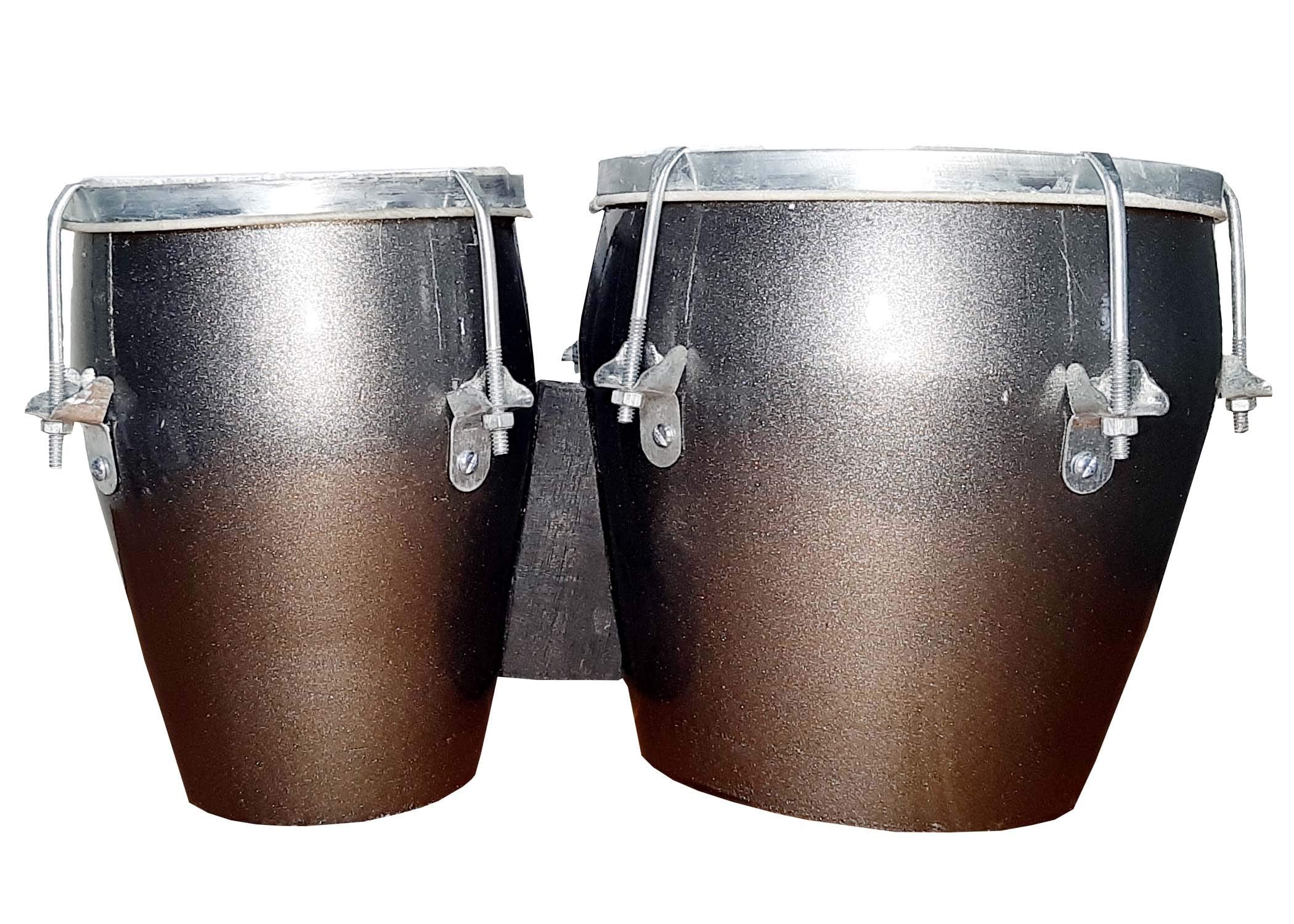 Gt Manufacturers Professional Two Piece Hand Made Wooden Bango Drum (Grey)