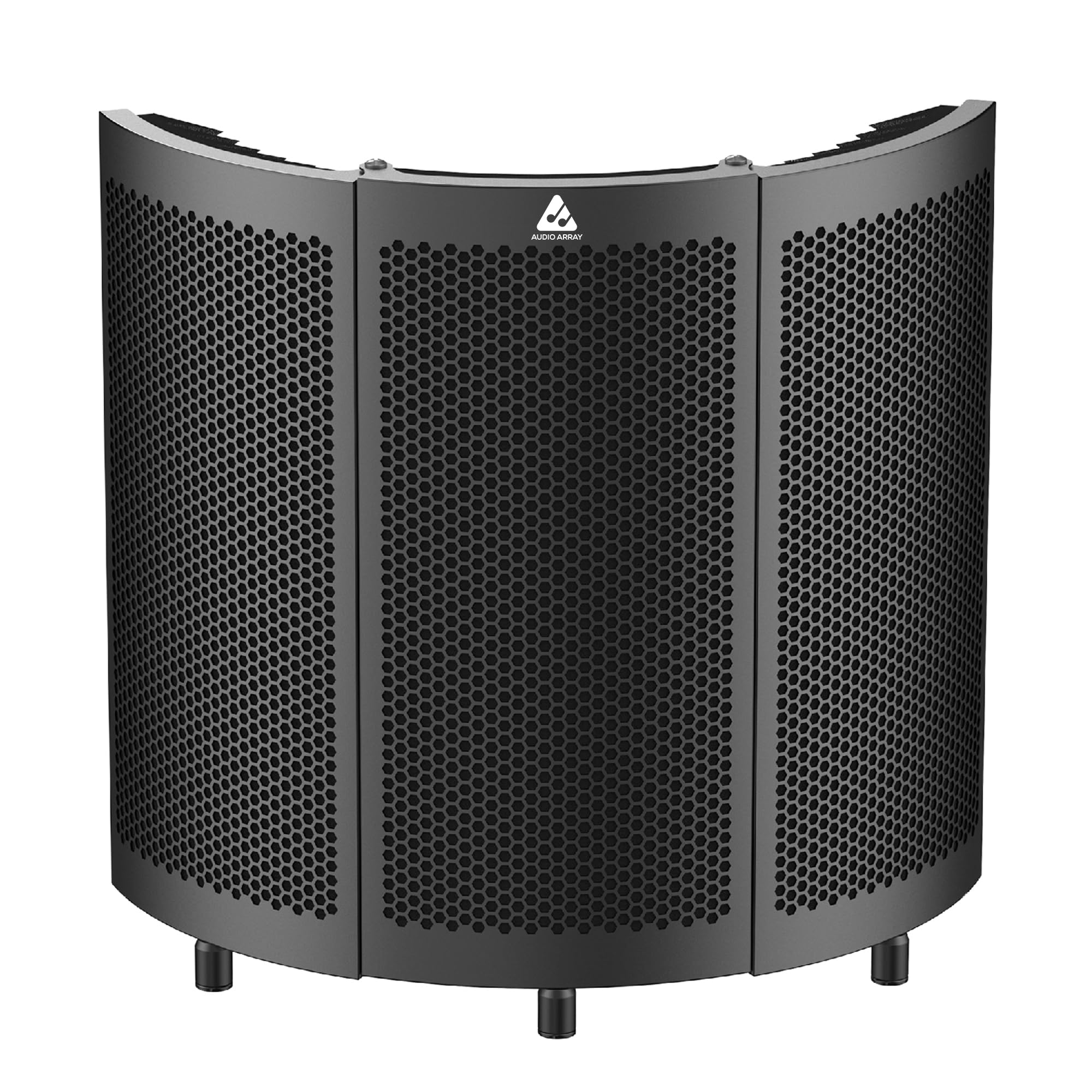 Audio Array Aa-02 3-Panel Curved Isolation Shield With Insulation, Absorption & Reflection Filter | 3/8 And 5/8 Universal Mic Mo