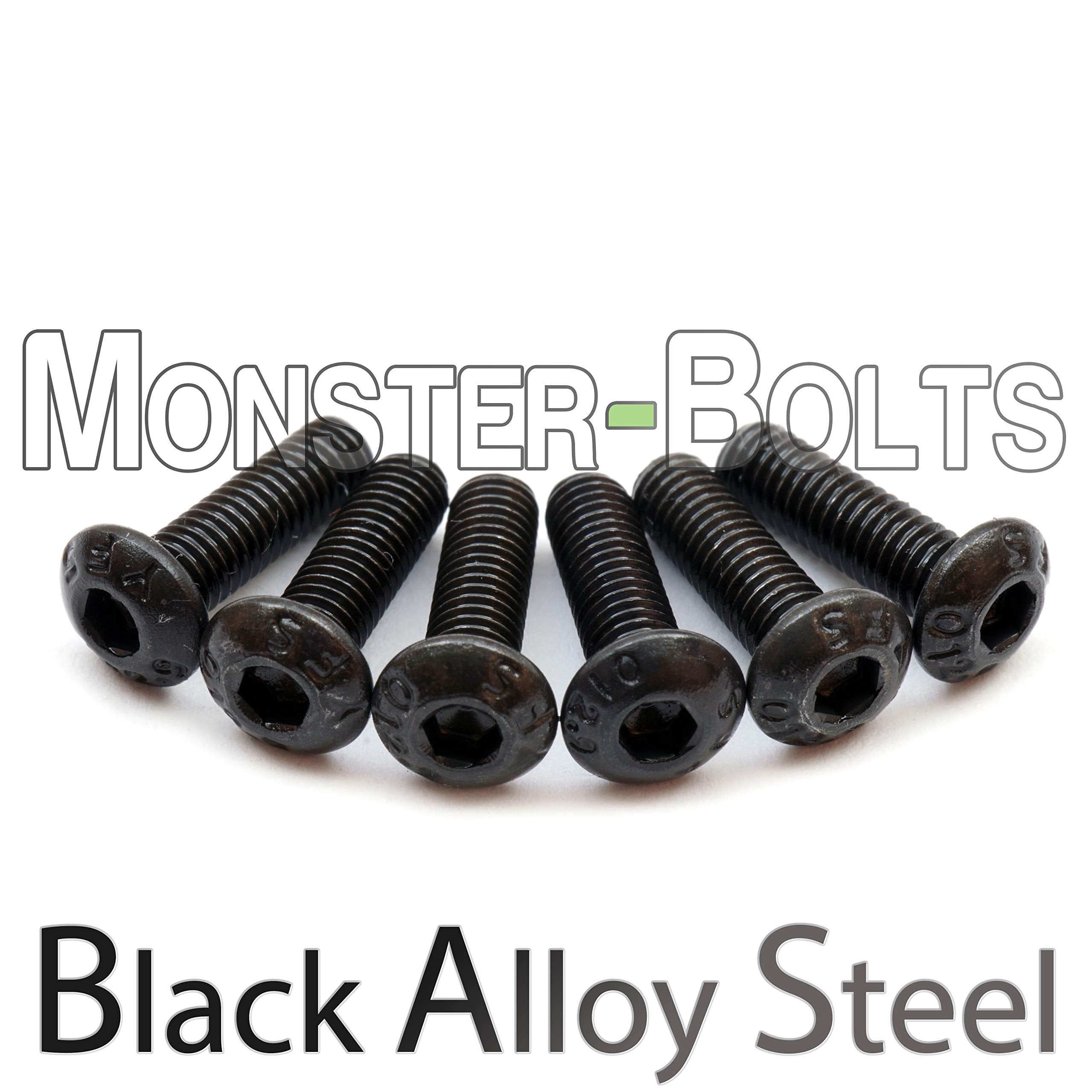 (6) Black Alloy Steel - Ibanez Style Guitar Saddle Intonation Mounting Hold Screws Set - MonsterBolts (Qty 6, 12.9 Black Alloy S