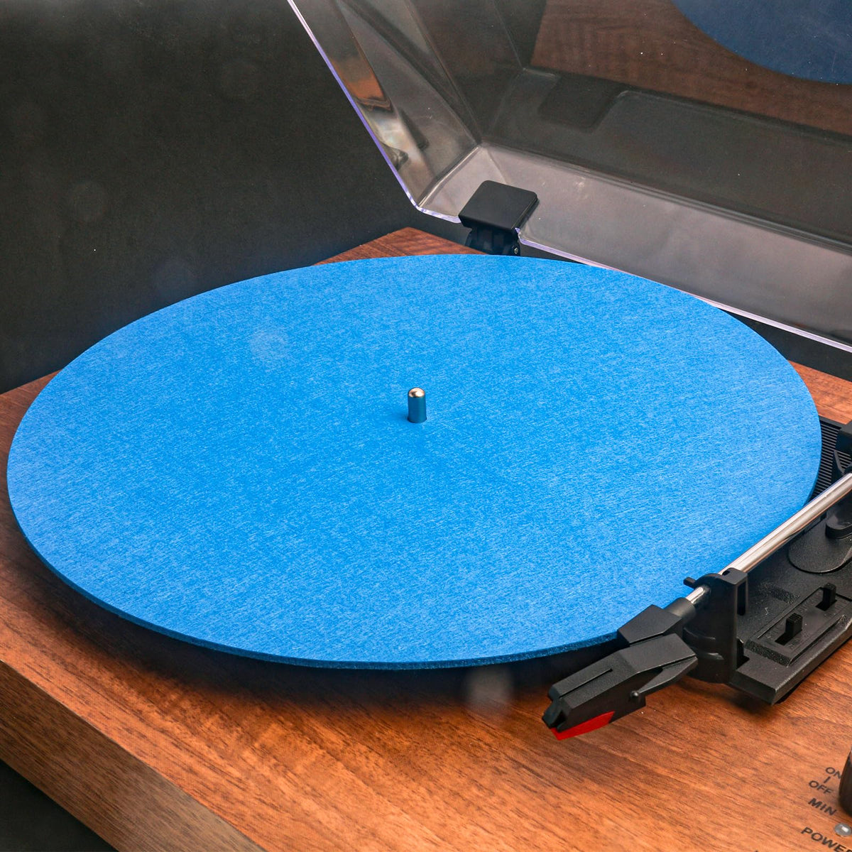 Turntable Slipmat Blue Wool Mat, 12 Inch Turntable Mat Anti-Static For Lp Vinyl Record,Record Player Accessories Professional Tu