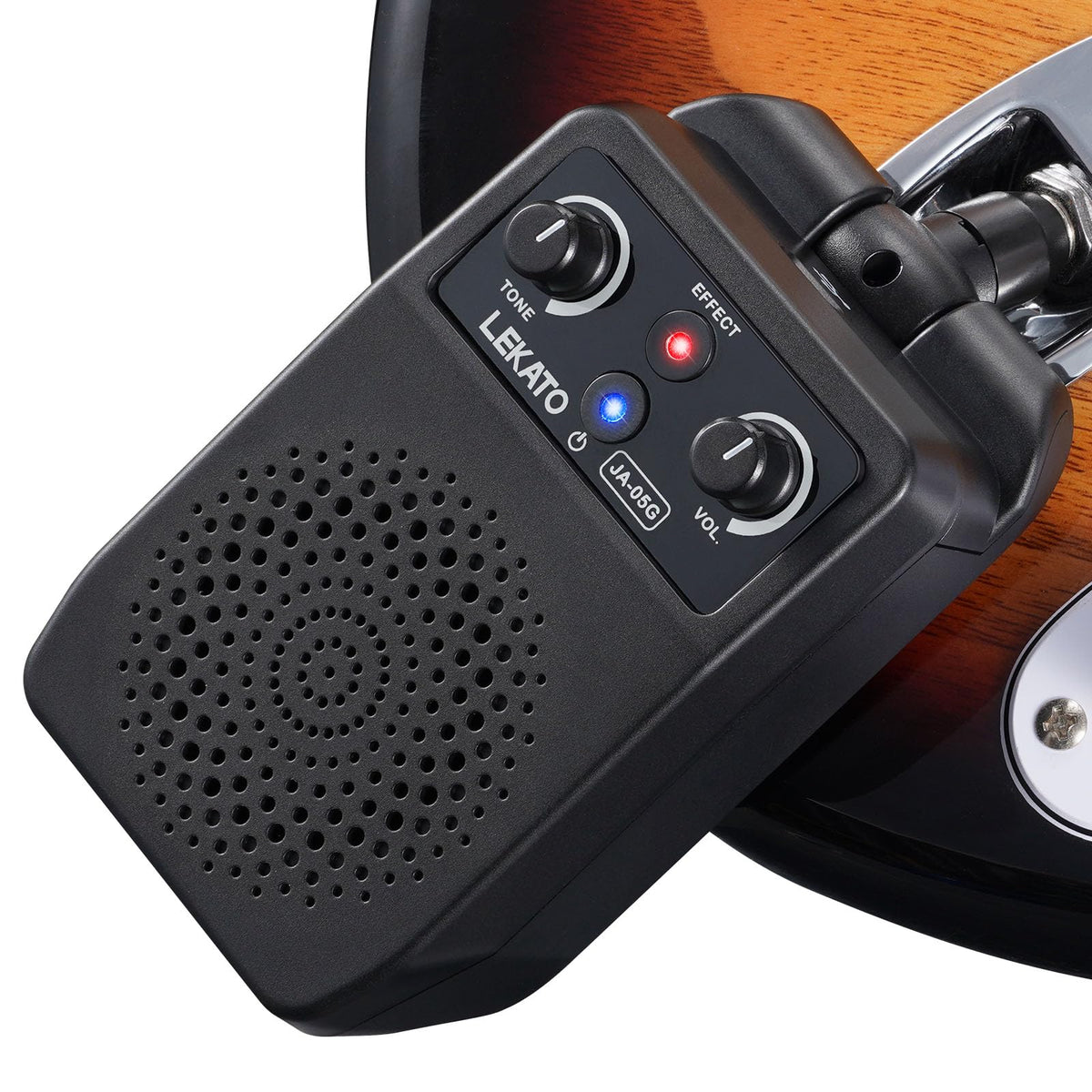 Lekato Mini Electric Guitar Amp 5W, Portable Guitar Amp Bluetooth With Built-In 4 Effects, Clean Distortion Overdrive Reverb, Re