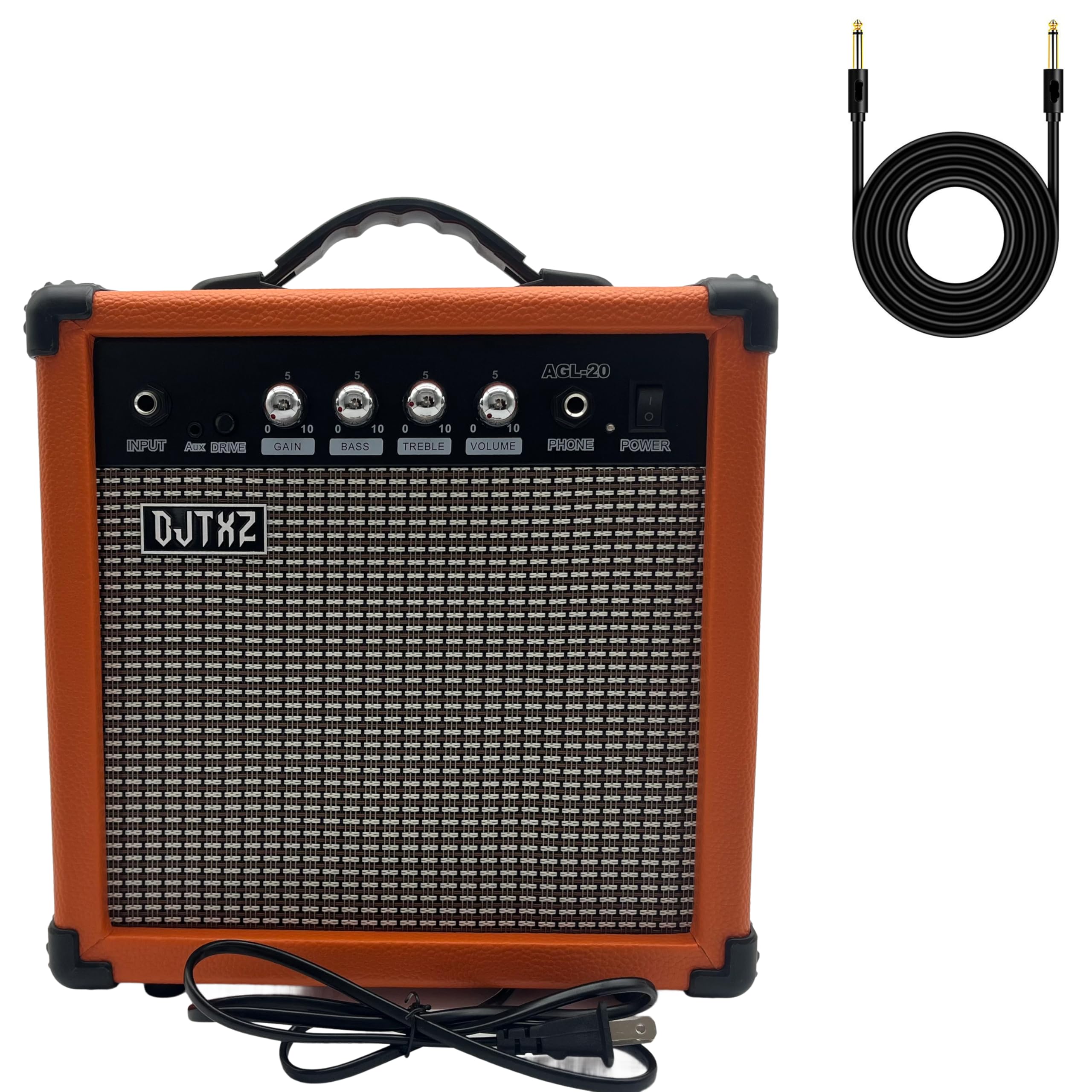 DJTXZ Electric Guitar Amplifier, 20W Practice Amp with EQ Controls, Orange (Orange)