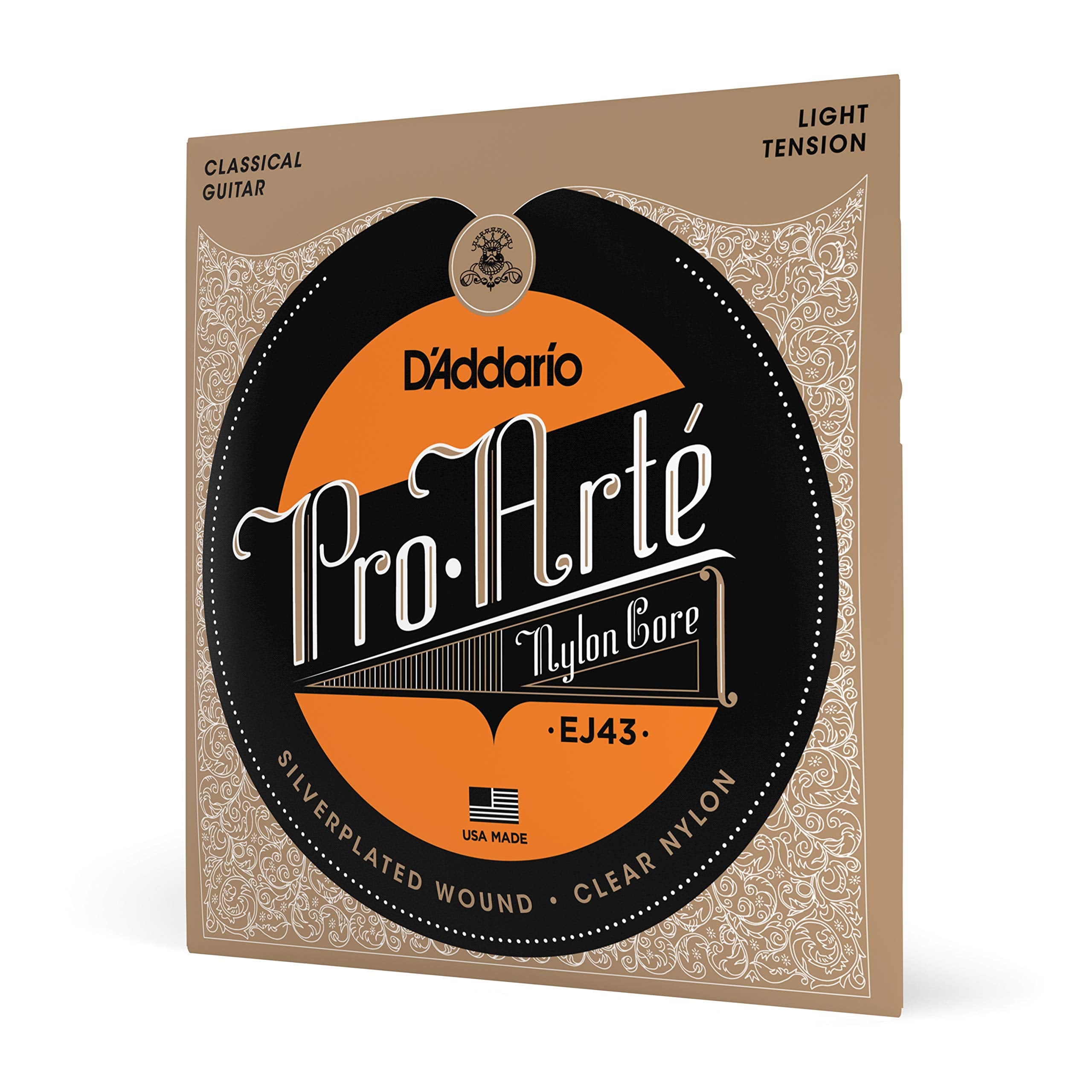 Daddario Guitar Strings - Pro-Arte Classical Guitar Strings - Ej43 - Nylon Guitar Strings - Silver Plated Wound, Nylon Core - Li
