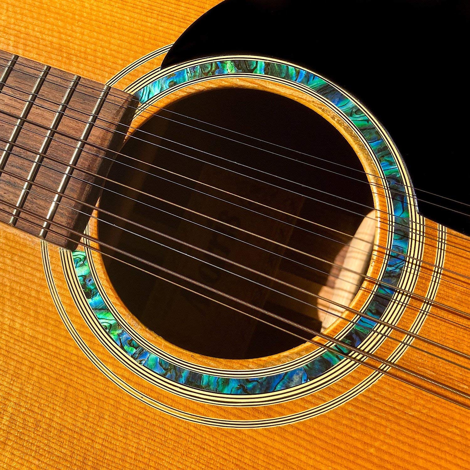 Inlay Stickers for Acoustic Guitars - Soundhole Rosette/Purfling - Stripe - Abalone Green