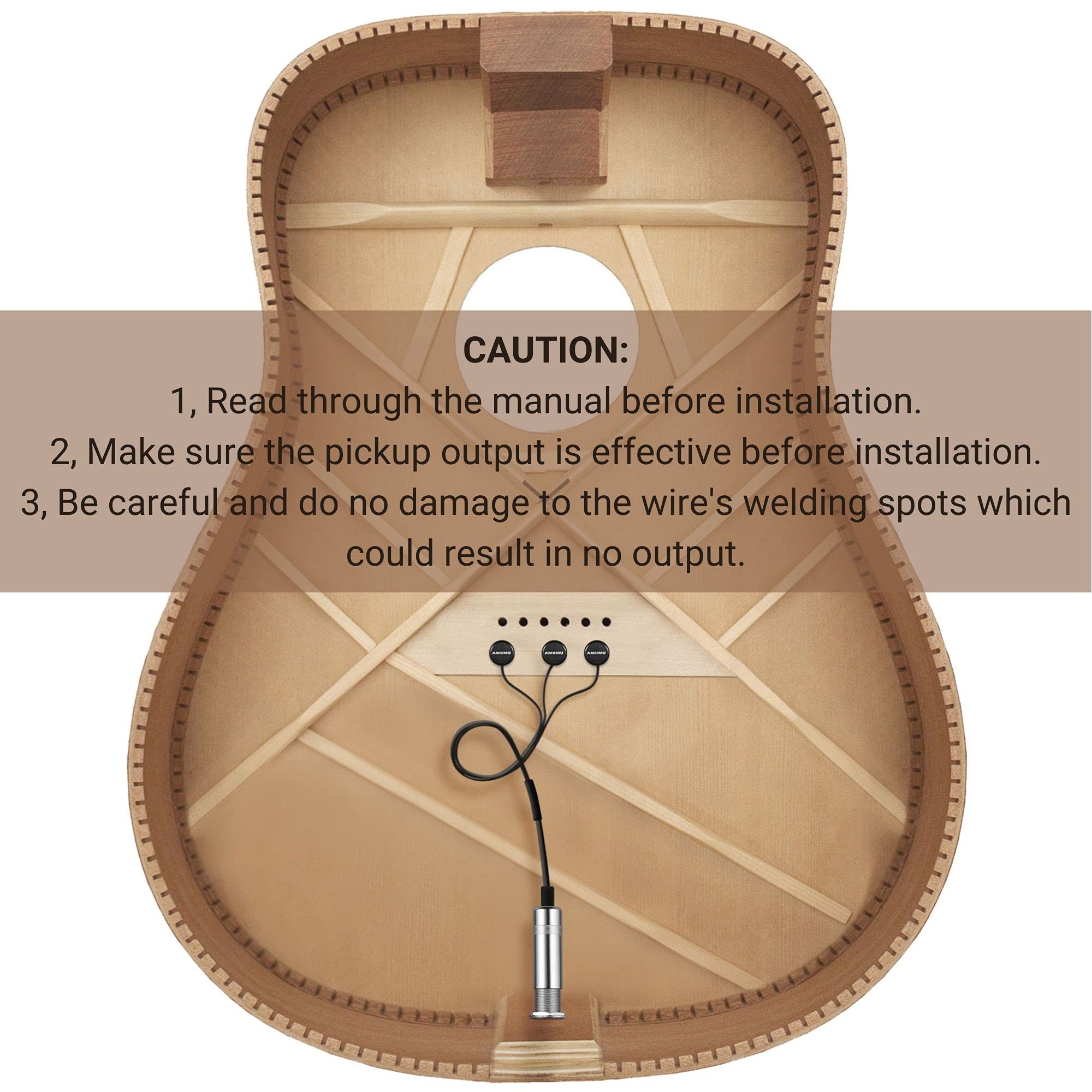 AMUMU BOUNTIFUL Acoustic Guitar Pickup Contact Microphone Piezo Transducer