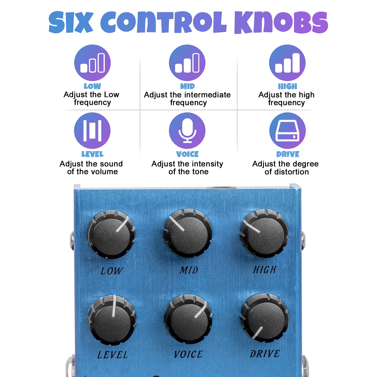 AC Tone Pedal, Horse AMP Pedal Effect Simulation Amplifier Effects Pedal Analog Vox AC30 Classic British Rock Sound Pedal for El