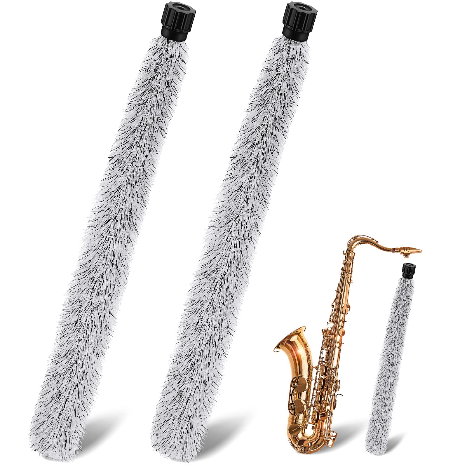 2 Pcs Alto Sax Pad Saver Brush Cleaner Saxophone Cleaning Brush Flute Maintain Care Tool Saxophone Accessories Instrument Gifts,