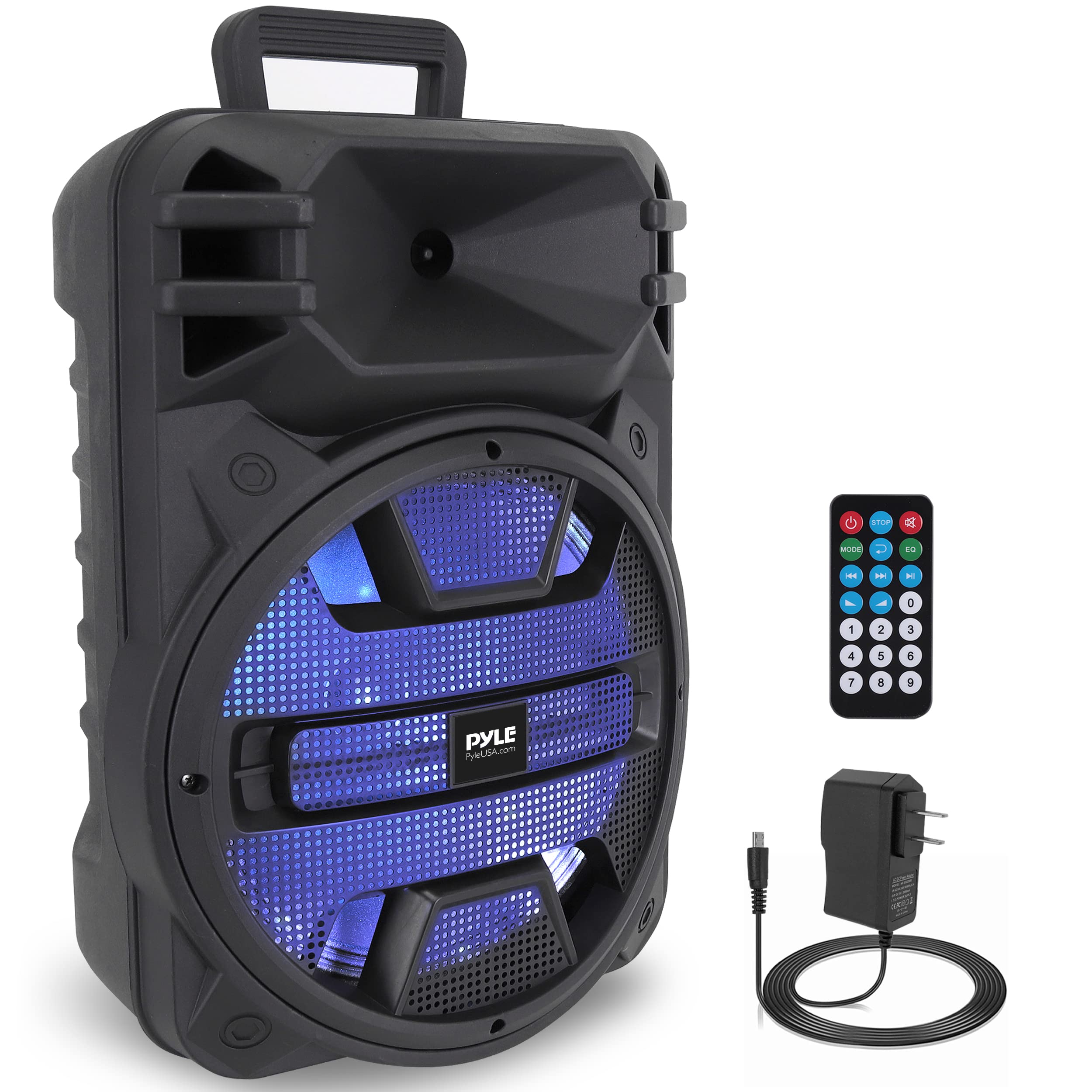 Pyle 12'' Portable Bluetooth Speaker System - 800 Watts - Karaoke Speaker w/ Latest DJ LED Lights, USB/FM/BT/Aux/Remote Control/