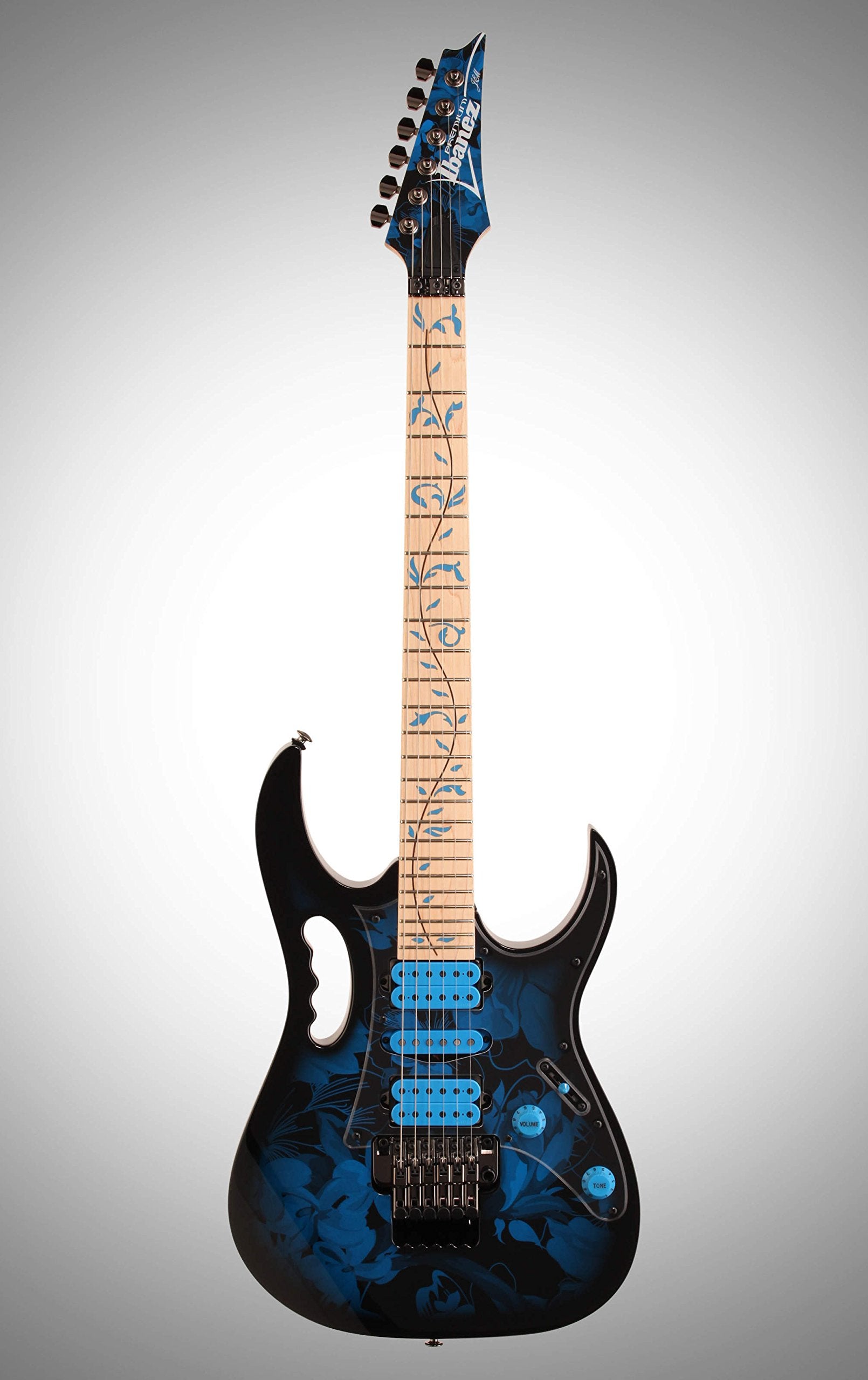 Ibanez JEM77P Steve Vai Signature JEM Premium Series Electric Guitar Blue Floral Pattern