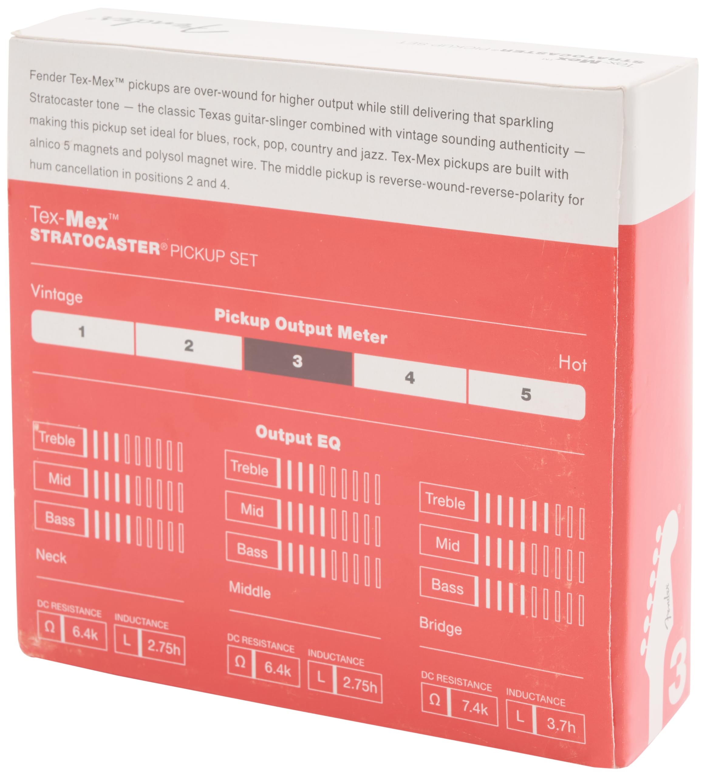 Fender Tex-Mex Stratocaster Pickups, Set of 3 - White