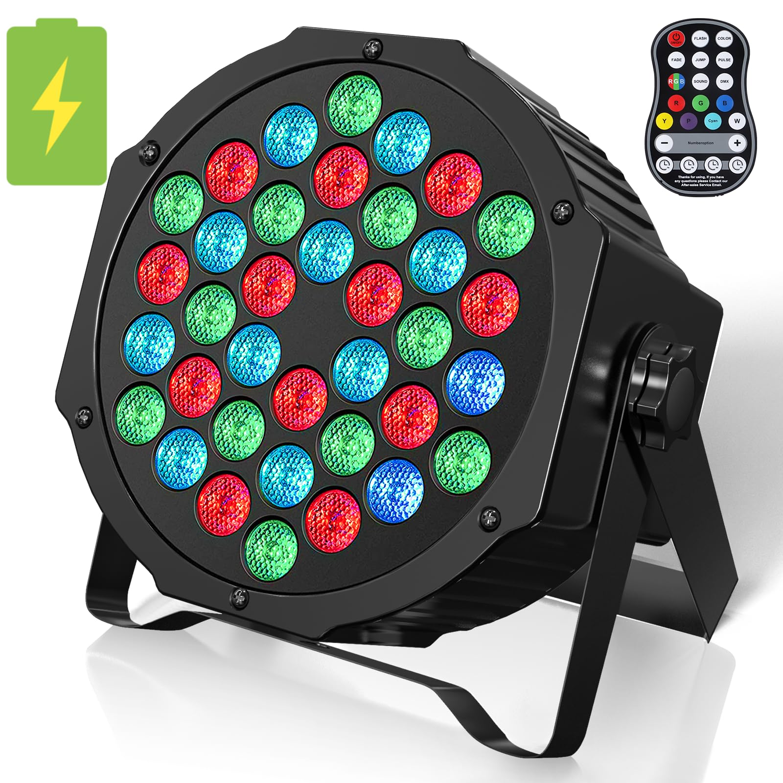 Rechargeable Par Lights 36W Rgb Battery Powered, Wireless Led Par Lights Dj Uplights Sound Activated Remote Control For Wedding