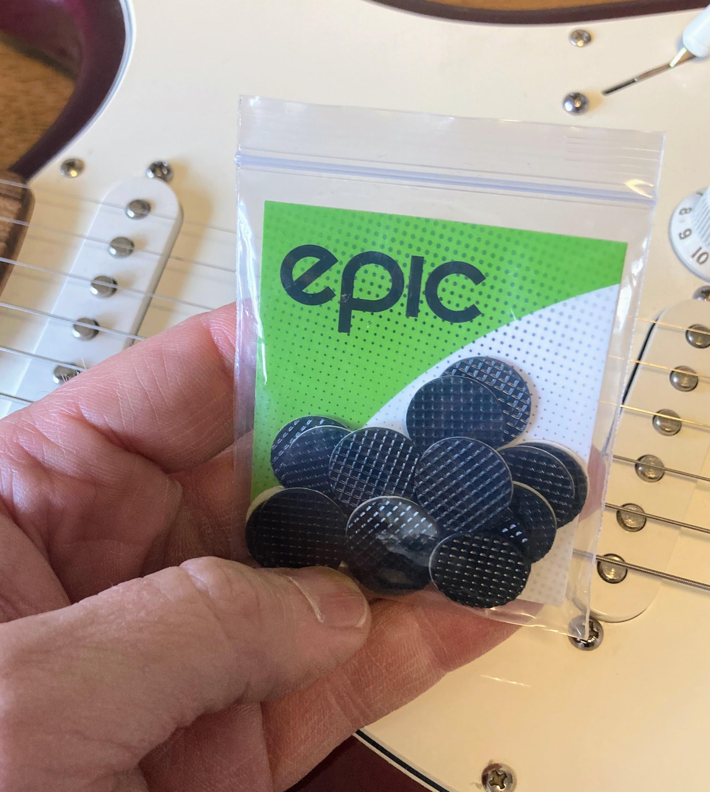 Epic Accessories 20-Pack Grips for Guitar Picks Stop Dropping your Guitar Picks while Playing Non-sticky Stays in your Hand Epic
