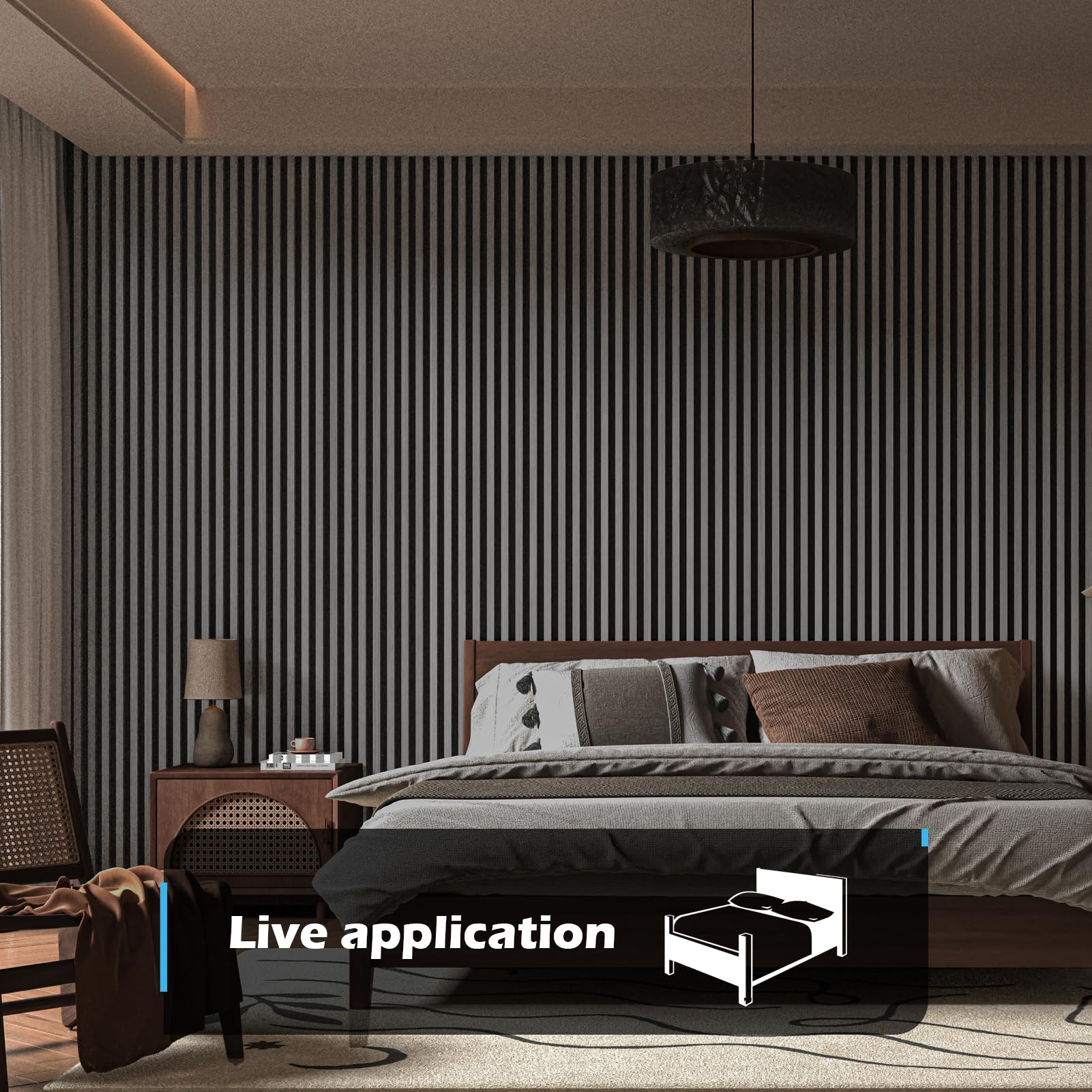 Art3d 2-Pack 108'' x 12'' Acoustic Wood Panels for Wall, Soundproof Wood Slat Panel for Wall and Ceiling, 3D Fluted Sound Absorb