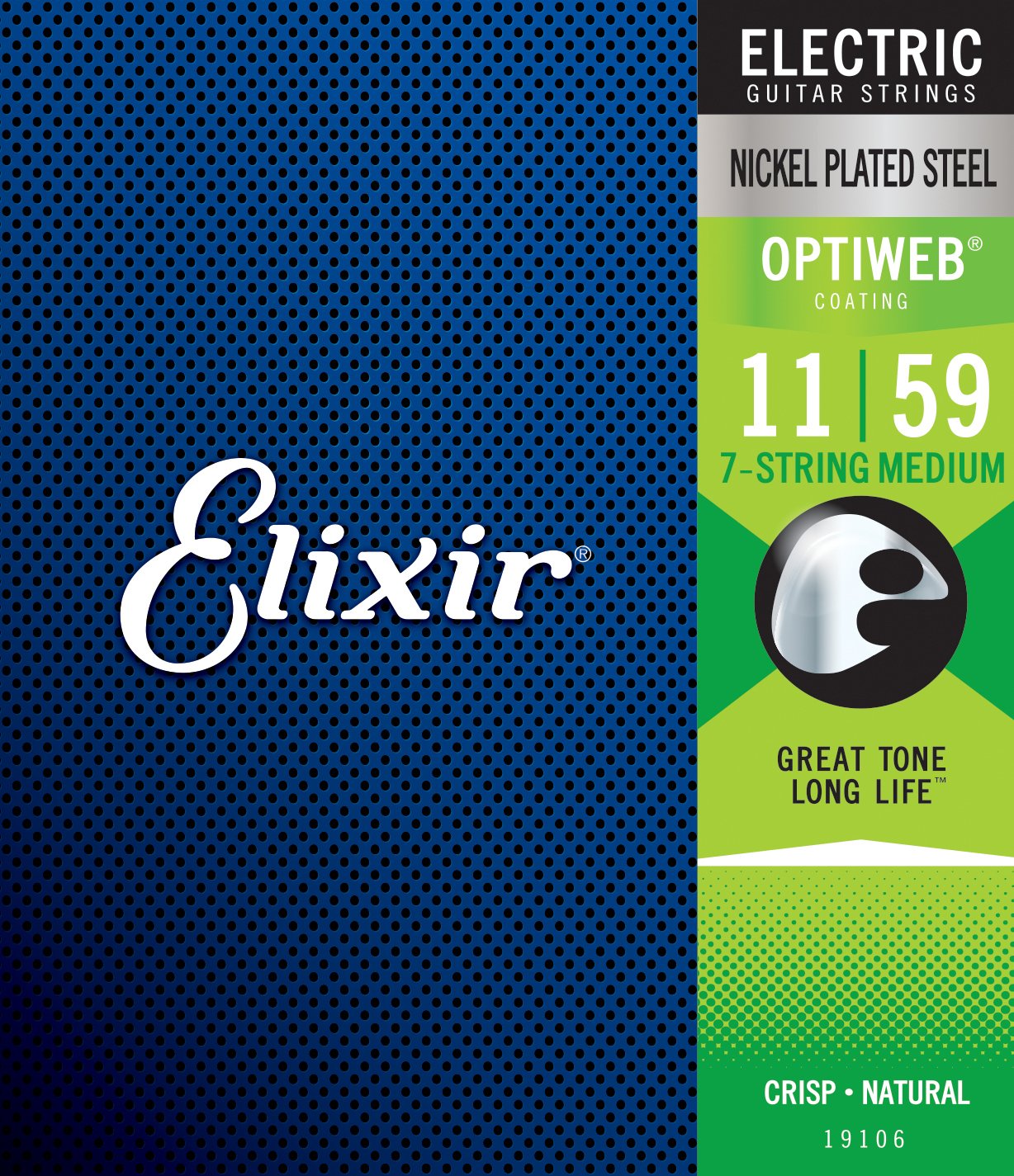 Elixir Strings 19106 7-String Electric Guitar Strings With Optiweb