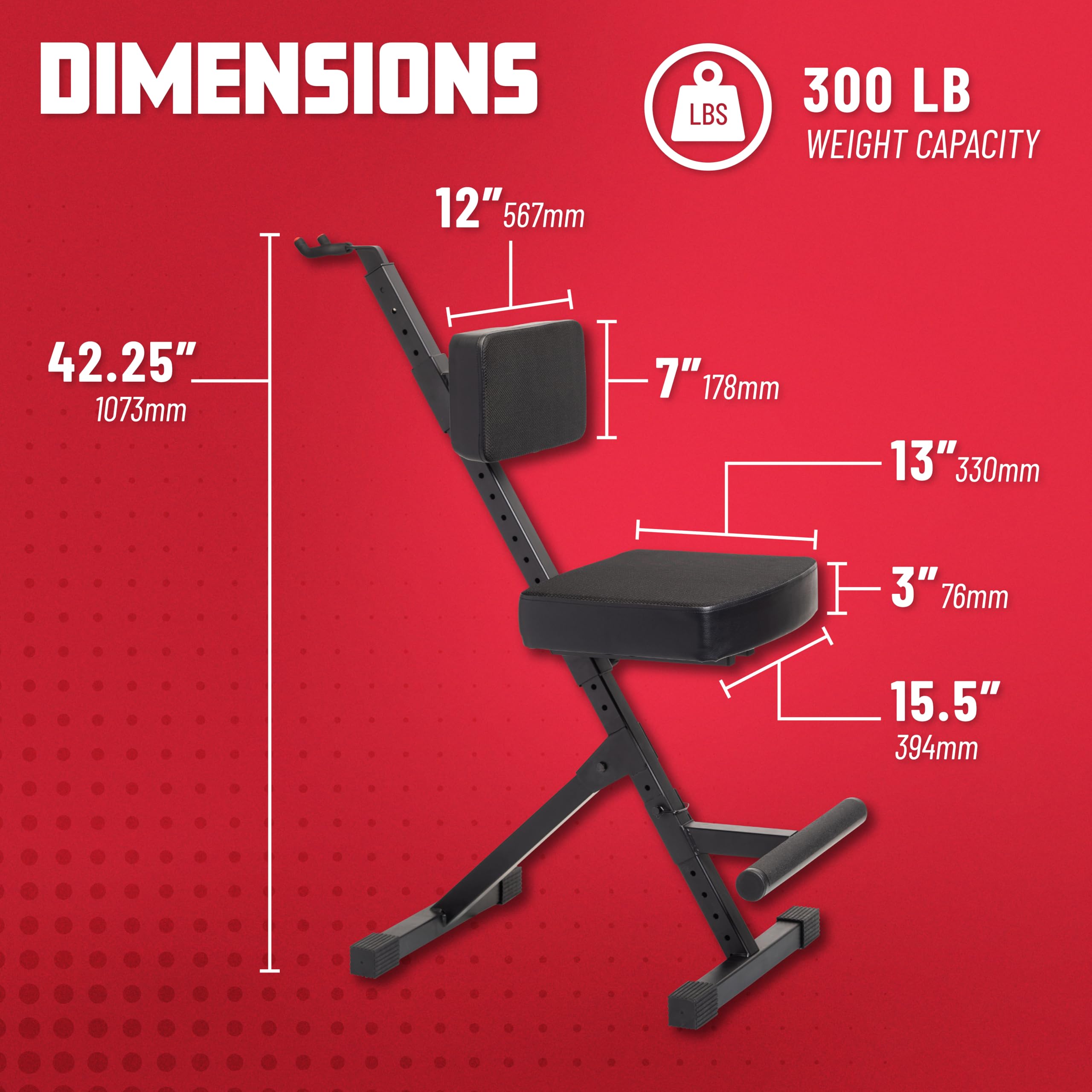 Deluxe Guitar Seat w/ Adjustable Back Rest & Guitar Hanger