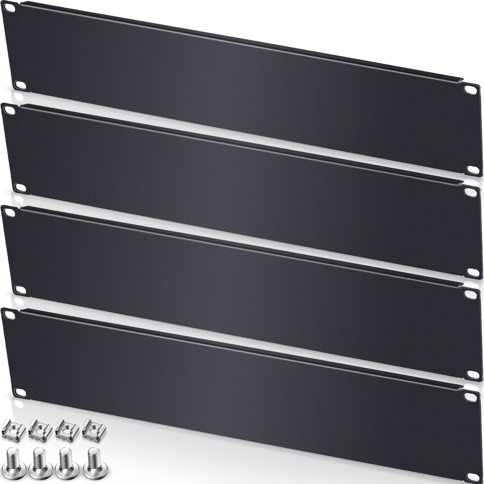 5 Pack Blank Panel Metal Rack Mount Filler Panel Blank Rack Mount Flat Metal Disassembled for 19 Inch Server Cabinet or Enclosur
