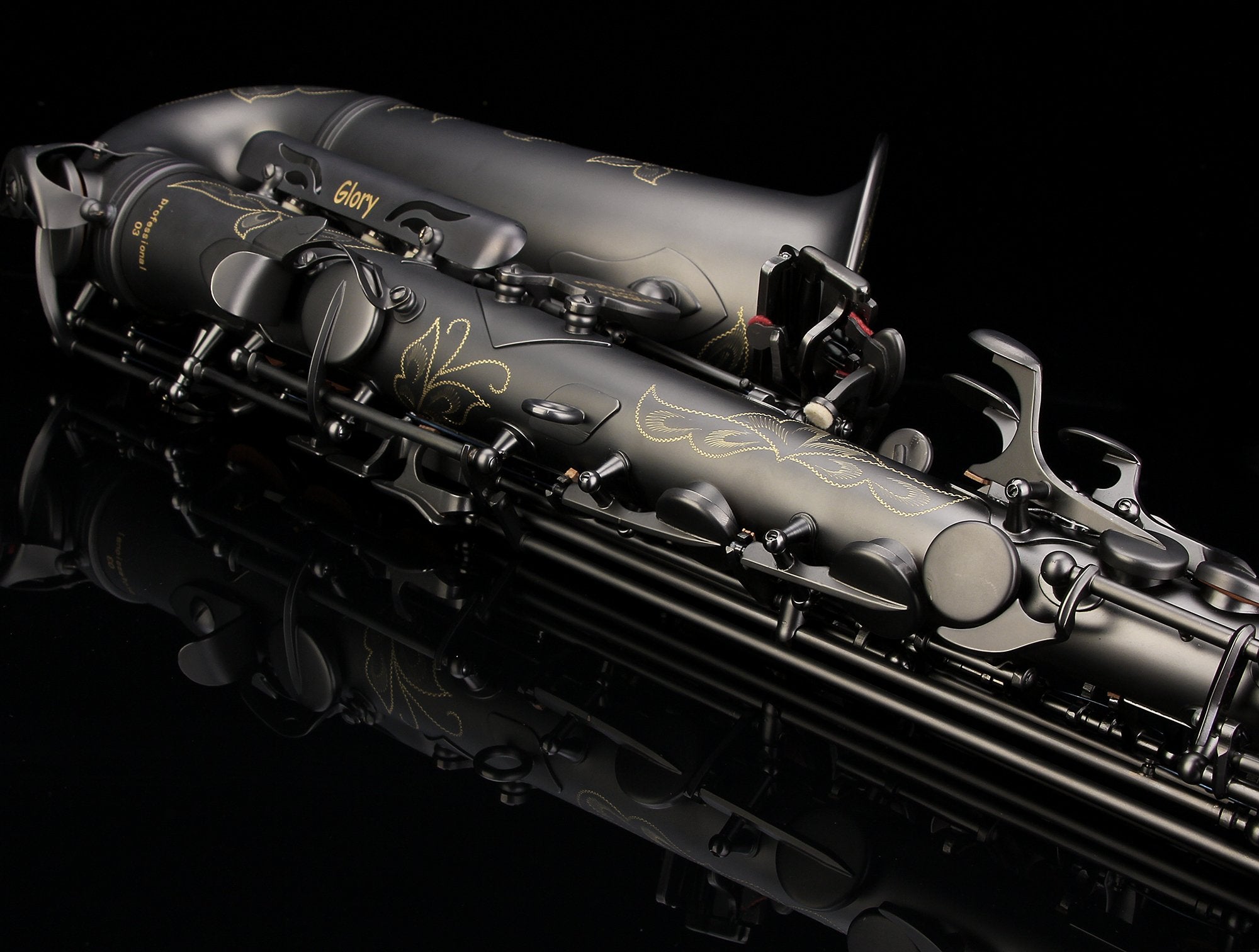 GLORY Engraved Flower High Grade Antique Finish Series PR3, E Flat Alto Saxophone with 11reeds,8 Pads Cushions,case,carekit