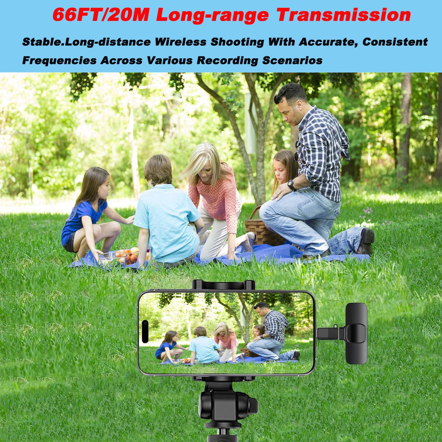 Aoiutrn Wireless Lavalier Microphone for iPhone and USB C, 2 in 1 Mini Clip-on Wireless Lapel Mics Compatible with iPhone,iPad,