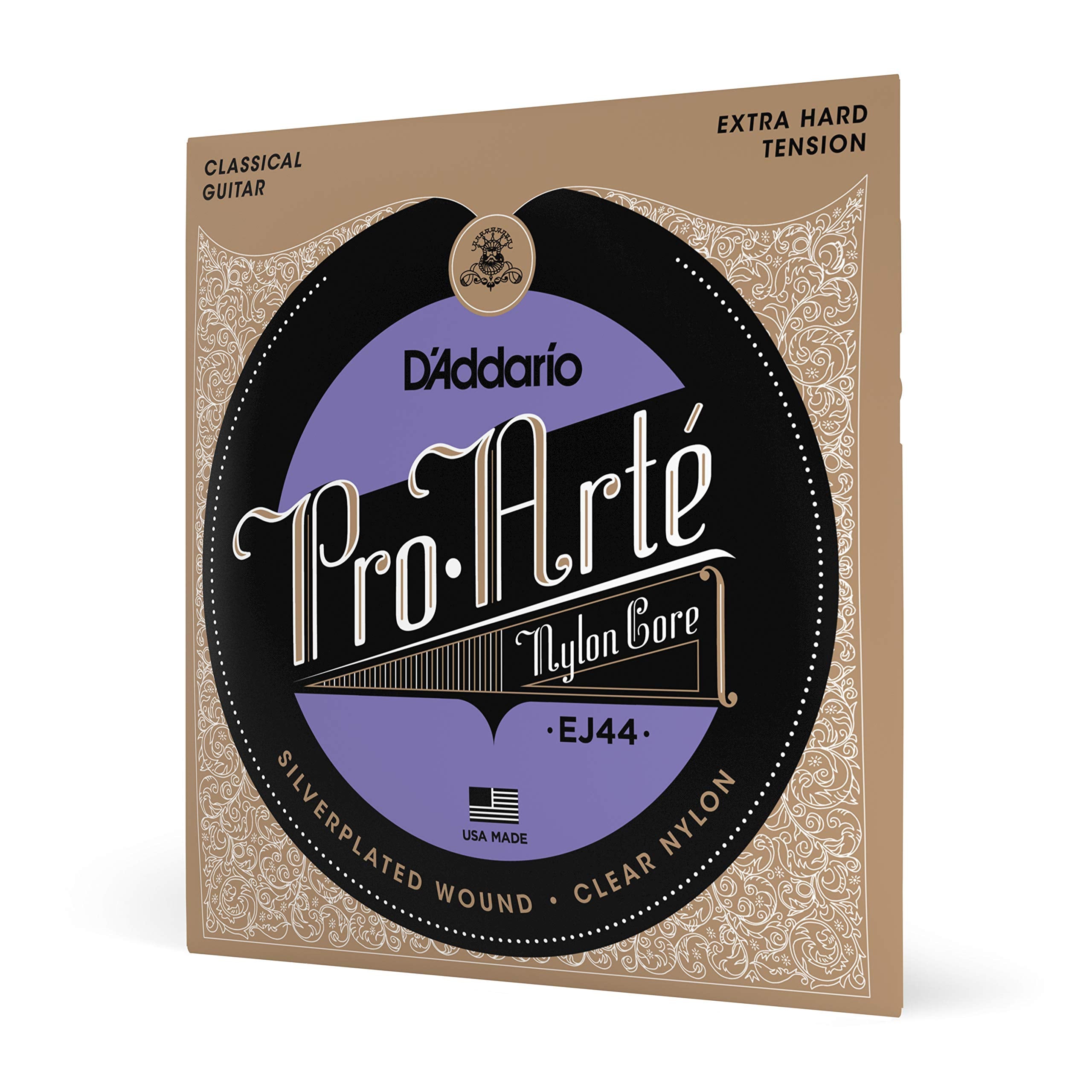 D'Addario Guitar Strings - Pro-Arte Classical Guitar Strings - Ej44 - Nylon Guitar Strings - Silver Plated Wound, Nylon Core - E