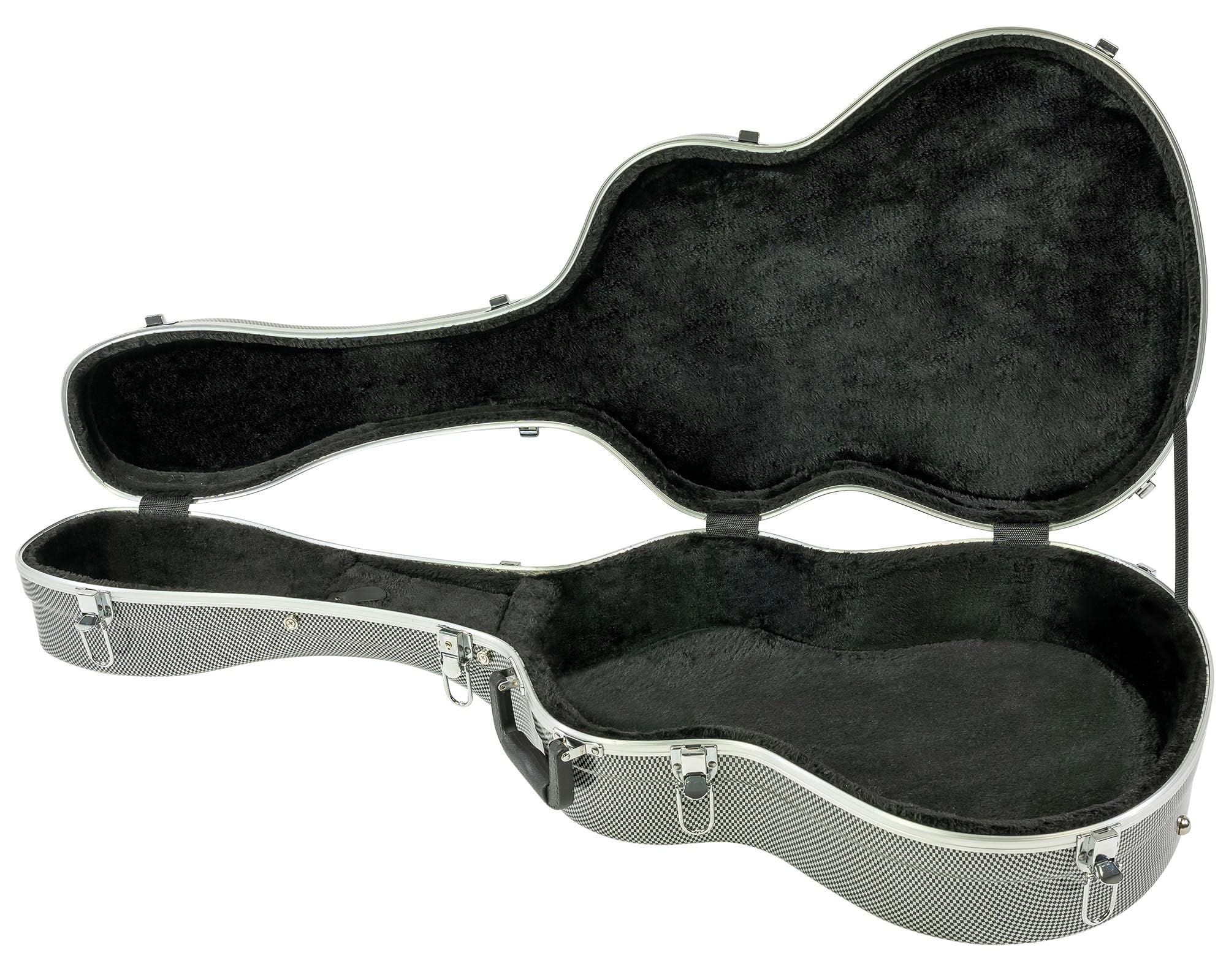 Gearlux Deluxe Abs Molded 40-Inch Classical Guitar Hard Case With Exterior Lock And Key, Accessory Compartment, And Plush Interi